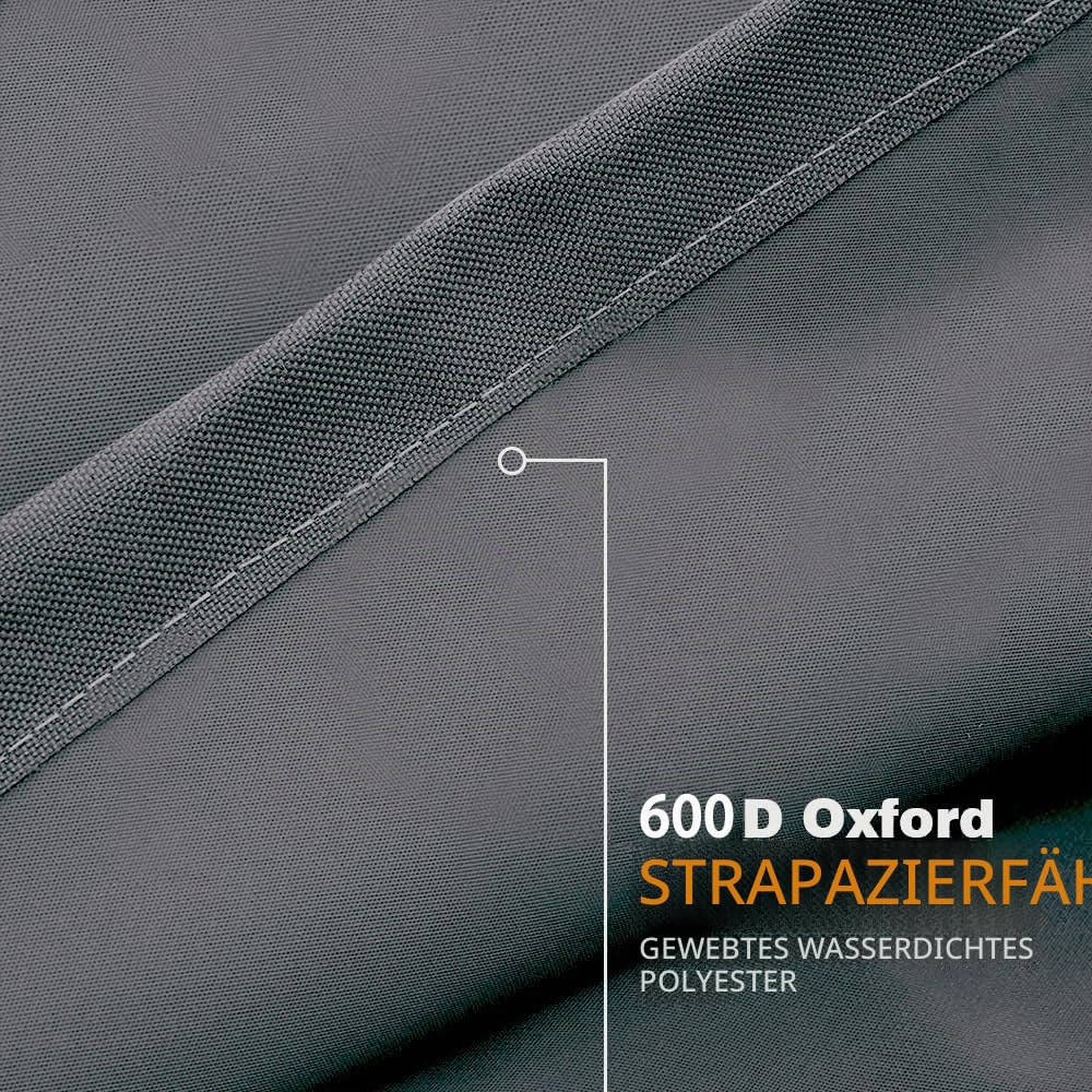 Aufbewahrungstasche Deluxe XXL (175x80x60 cm) und Schutzhülle für Auflagen - Gartenauflagen Aufbewahrungstasche aus 600D Oxford, Reißverschluss ist geschützt durch Kletband Selbstklebeband