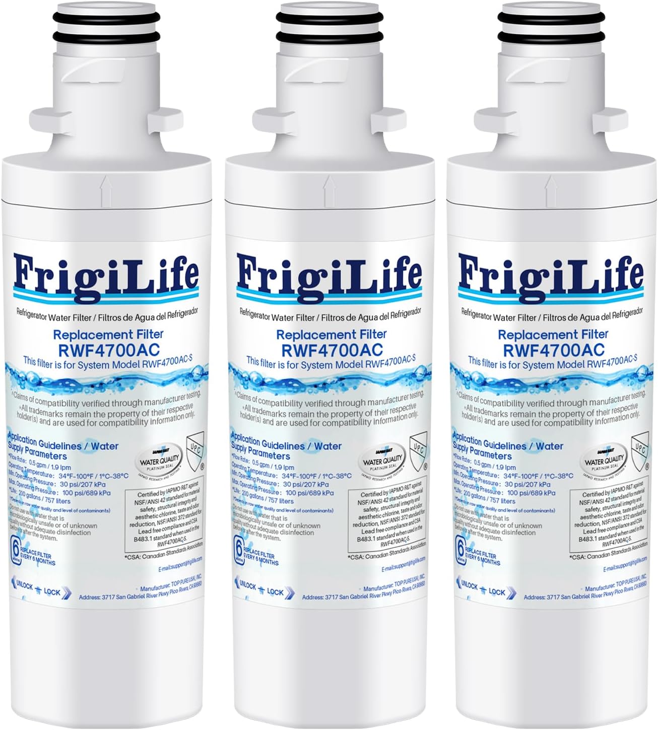 ADQ747935 Replacement for LG LT1000P,Kenmore Elite 9980 LT1000PC LT1000 DJ64844601 ADQ74793501 LMXS28626S RWF4700AC LMXC23796S LMXS30796S LFXS26973D LT-1000PC Refrigerator Water Filter,3PACK