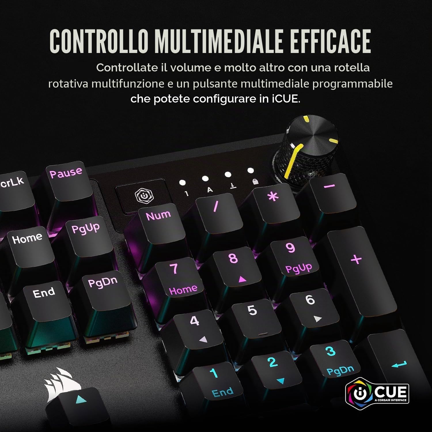 Corsair K70 Core RGB Tastiera Meccanica di Gioco con Poggiatempo - Tasti lineari pre-lubrificati MLX Red - Ammortamento del Suono - Compatibile con iCUE - AZERTY FR Layout - Nero