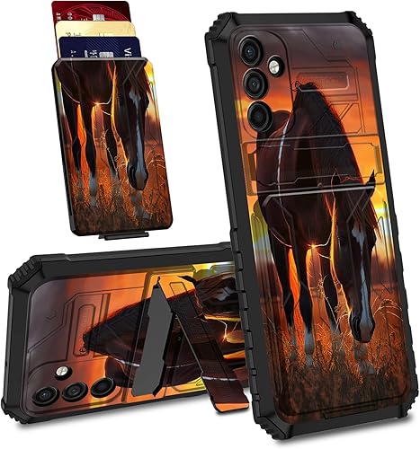 Miniatura 8 de Funda para Samsung Galaxy A13 5G con ranura desmontable para tarjetero, función atril, doble capa, resistente, a prueba de golpes, funda oculta para