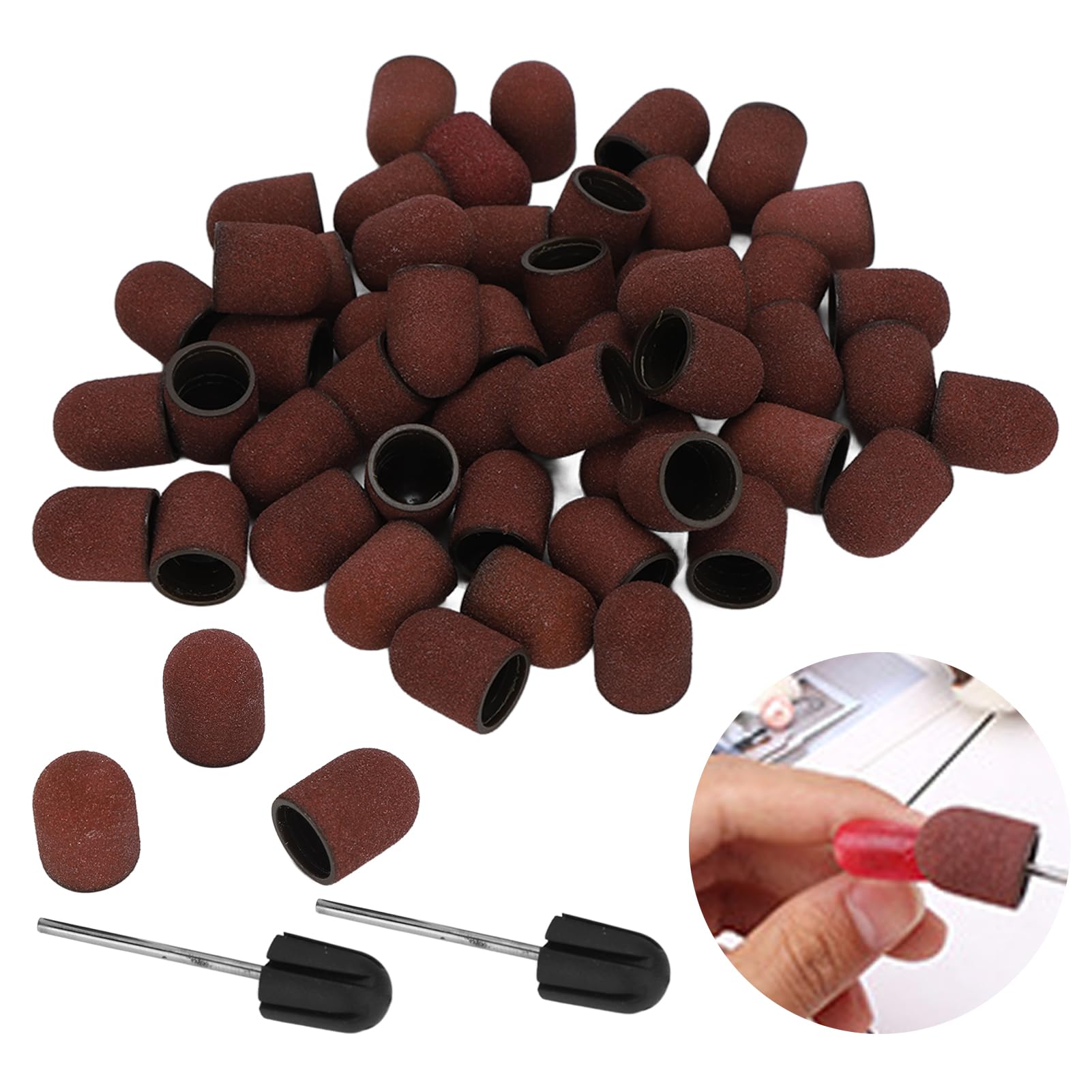 Dioche 50 Bandas de Lijado Profesionales para Uñas, Grano 120 con Eje T, Ideal para Pulido Suave y Compatibles con Máquinas de Manicura - Set de Brocas para Taladro de Uñas