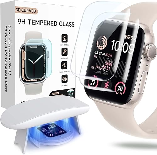 Protector de pantalla para Apple Watch de 1.575 pulgadas SE Series 6/5/4, vidrio templado, cobertura completa, sin burbujas, película HD para iWatch