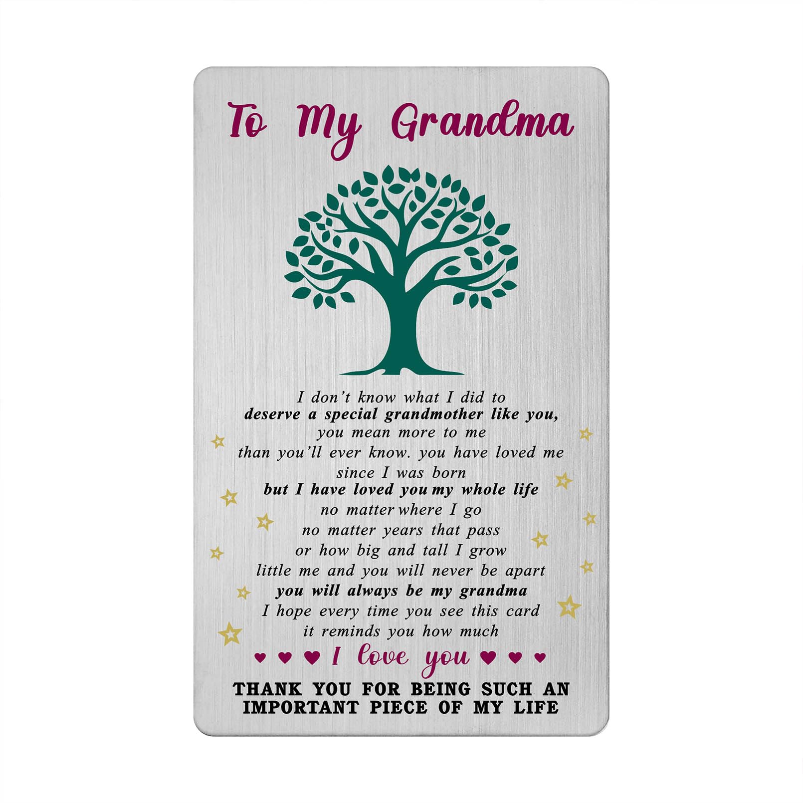 Viayen Valentines Day Card for Grandma, Gifts for Grandma Grandmother Birthday Mother's Day Wedding Card from Grandkids