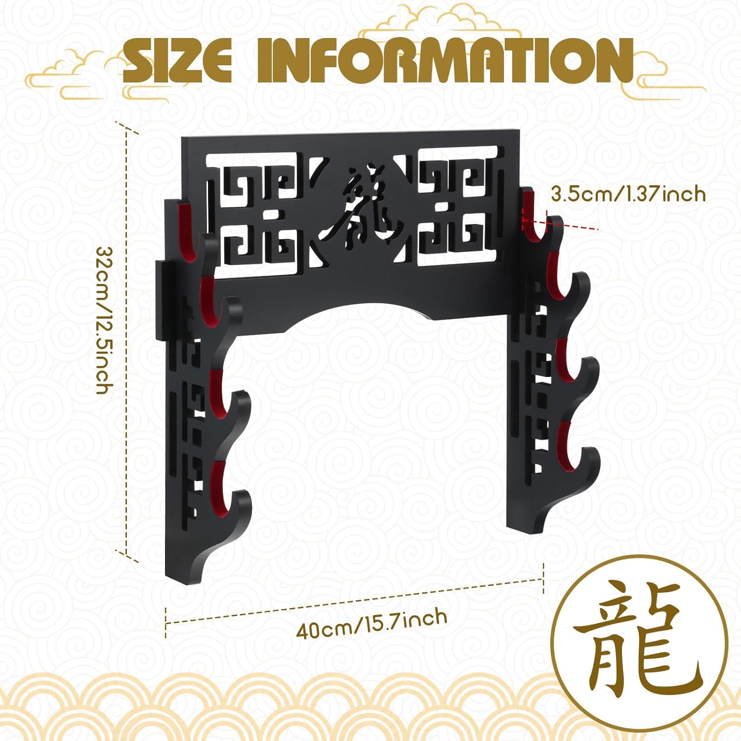 Velvet Protect Sword Support Mural Porte-épée présentoir pour Katana Wakizashi Genji et Samurai Swords Hollow, Tier