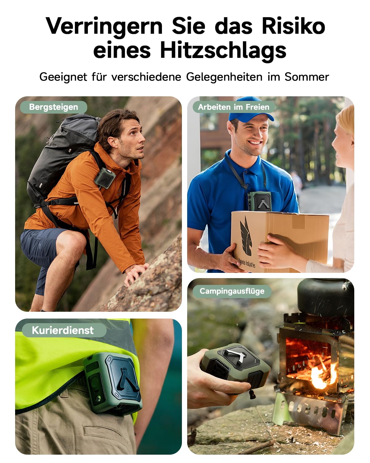 2026 Kühlung Tragbarer Taillenventilator,8000mAh 29H Laufzeit USB C Wiederaufladbar,5 Geschwindigkeiten 13000RPM Mit LED Beleuchtung SOS für Baustelle,Camping,Wandern,Arbeiten im Somme Aprikose
