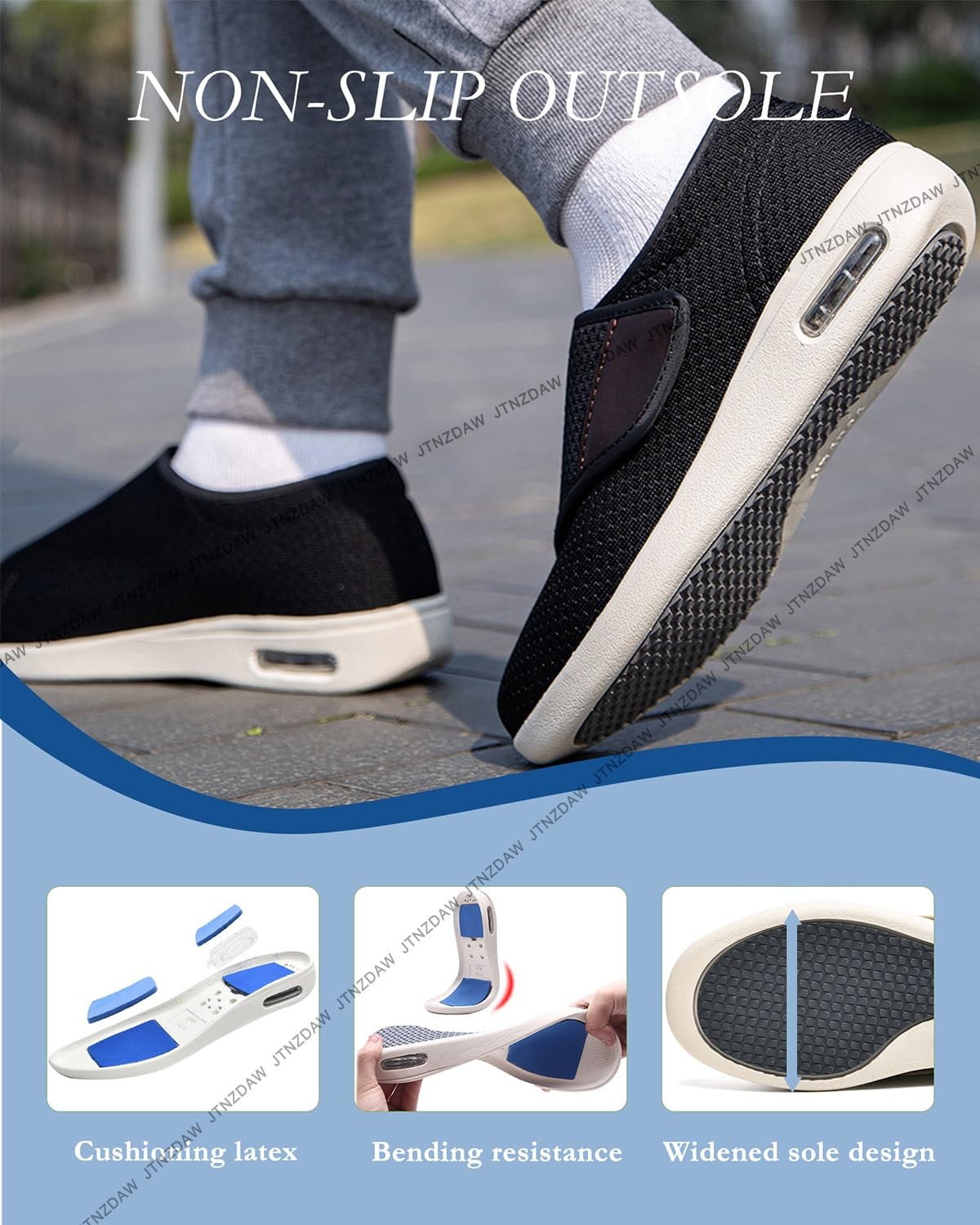 Scarpe Ortopediche Comfort, Calzature per Anziani e Diabetici con Strappo, Unisex