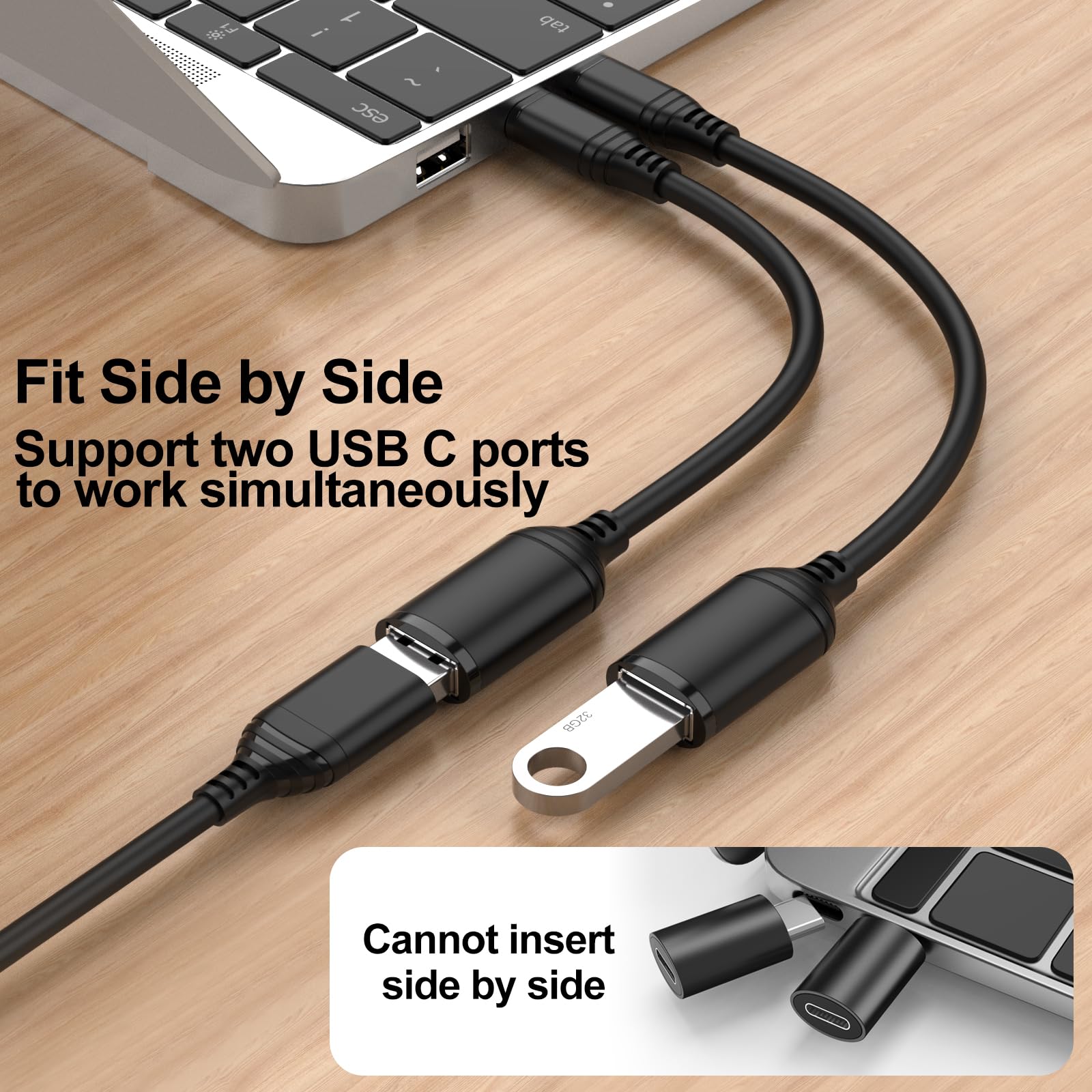 Tobfit Adapter USB C na USB 3.0, USB C na USB OTG kabel 18 cm do iPhone 16 15 Pro Max Plus, Samsung Galaxy S25 S24 S23 S22 S21 S20 FE, Huawei P40/P30/P20 Pro, Google Pixel 9/8/7(PVC)