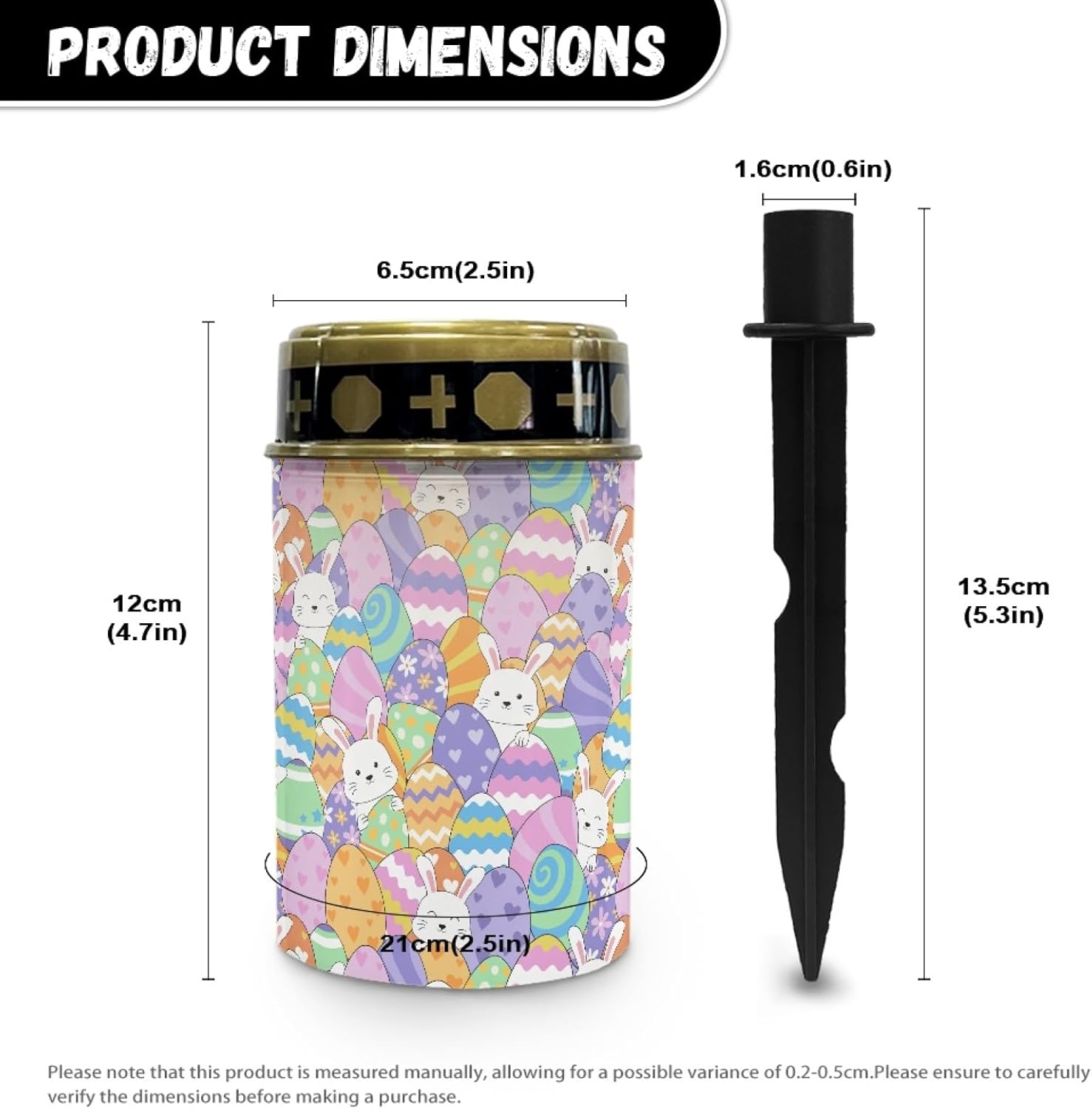 Cemtery Lights Outdoor Grave Decoration Lantern Easter Egg and Rabbit Solar Garden Stake Lights Flameless Warm White Lights for Grave Cemetery Solar Lights Outdoor Waterproof Stoplights