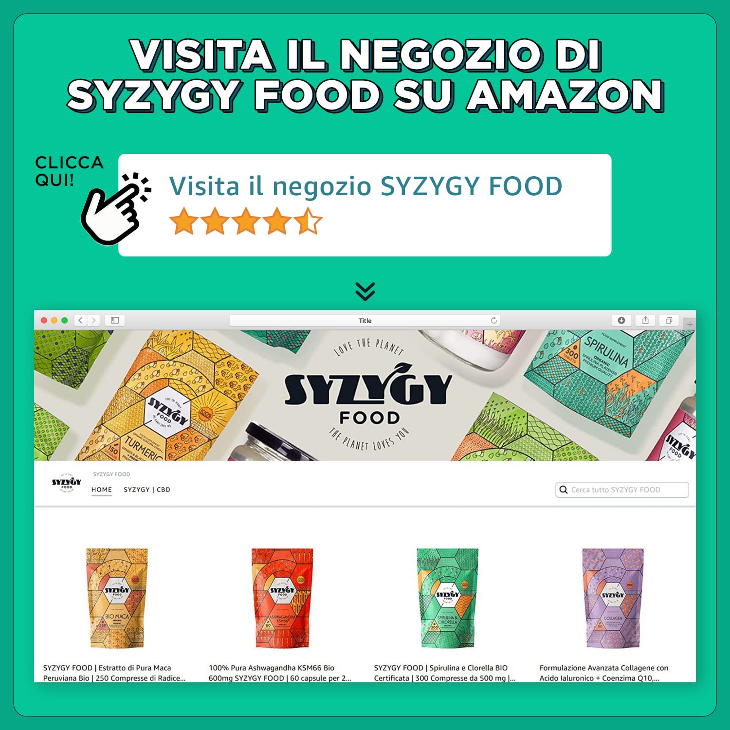 SYZYGY FOOD - Spirulina Bio Certificata in Polvere - 500g - Massima Purezza 100% BIO Alga Spirulina - Detox - Proteine Vegane - Ferro - Mineali - Vegano