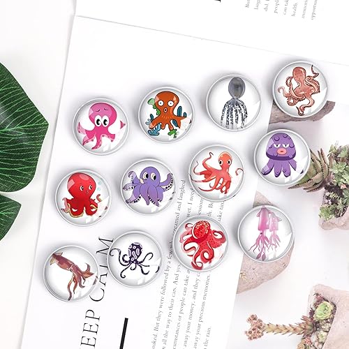 Miniatura 7 de Imanes de vidrio fuertes para refrigerador, 12 imanes decorativos para nevera, decoración encantadora para el hogar, cocina, oficina, pizarra blanca