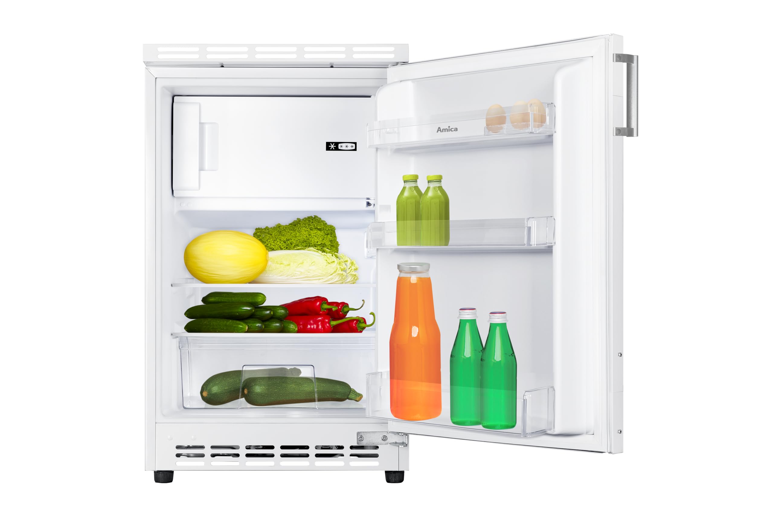Amica Unterbau Kühlschrank dekorfähig für 81,5 cm Nische elektronische Steuerung Inverter Kompressor LED Beleuchtung Tür-Offen-Alarm