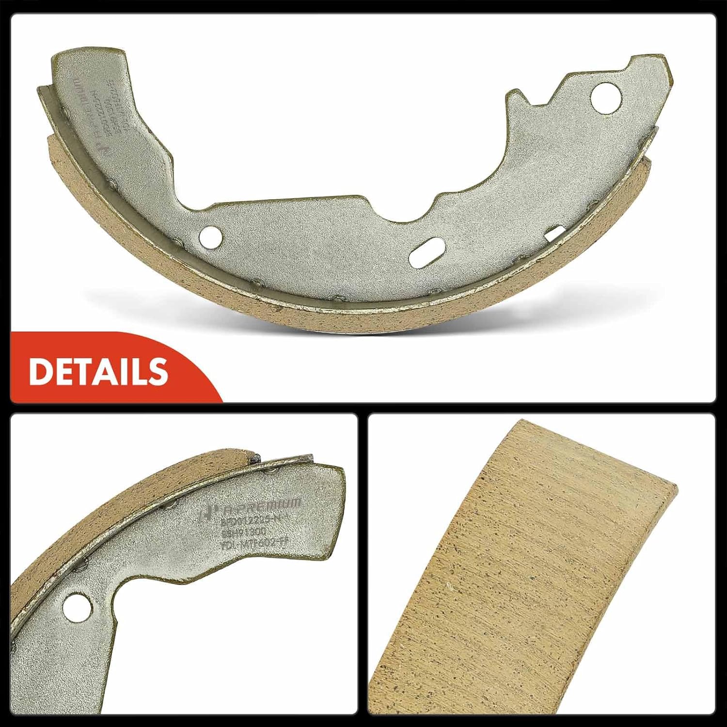 A-Premium Rear Ceramic Drum Brake Shoes Set Compatible with Select Chevrolet, Toyota, Pontiac and Saturn Models - Equinox 2005-2006, Sienna 1998-2003, Aztek 2001-2005, Torrent 2006, Vue 2002-2007