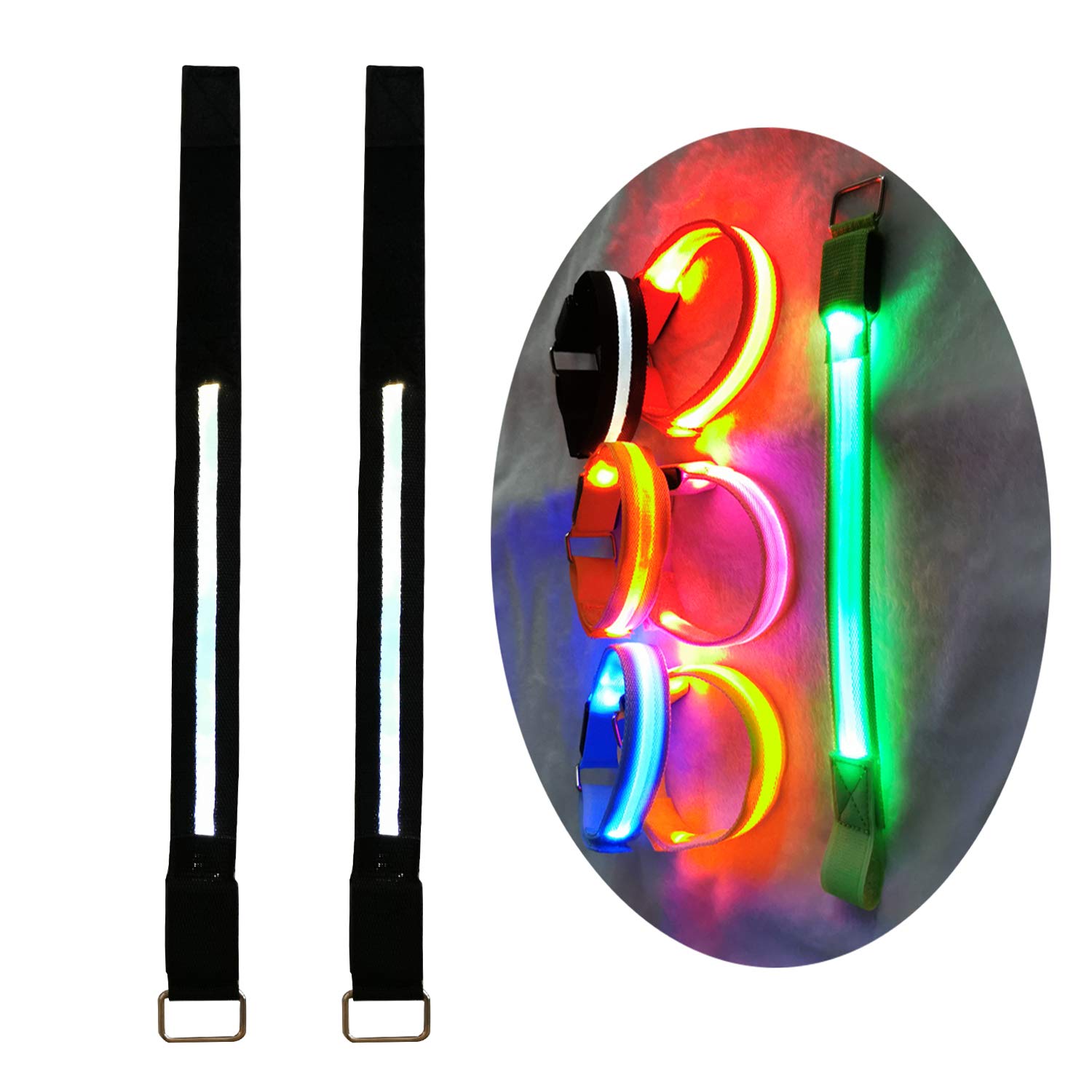 LED Light Bracelet Sports Wristband Boys and Girls Dark Flash, Night Safety Lights Running Jogging Cycling Hiking Camping Outdoor Sports Party Supplies