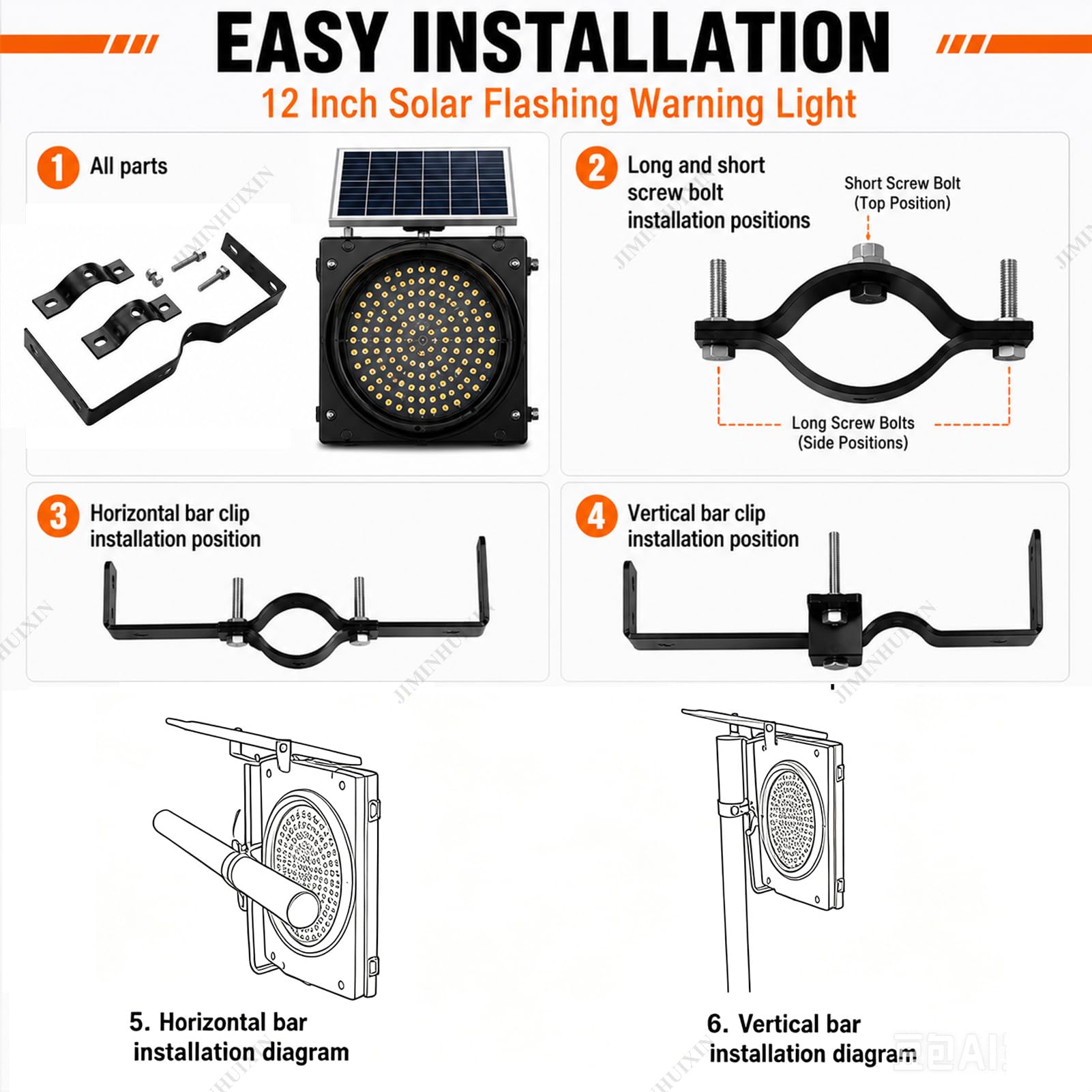 Señalización Vial: semáforo Solar, Luces Intermitentes Amarillas/Rojas de 30 cm para señales de Stop, baliza de Advertencia de tráfico LED Industrial, luz de Seguridad para Carreteras