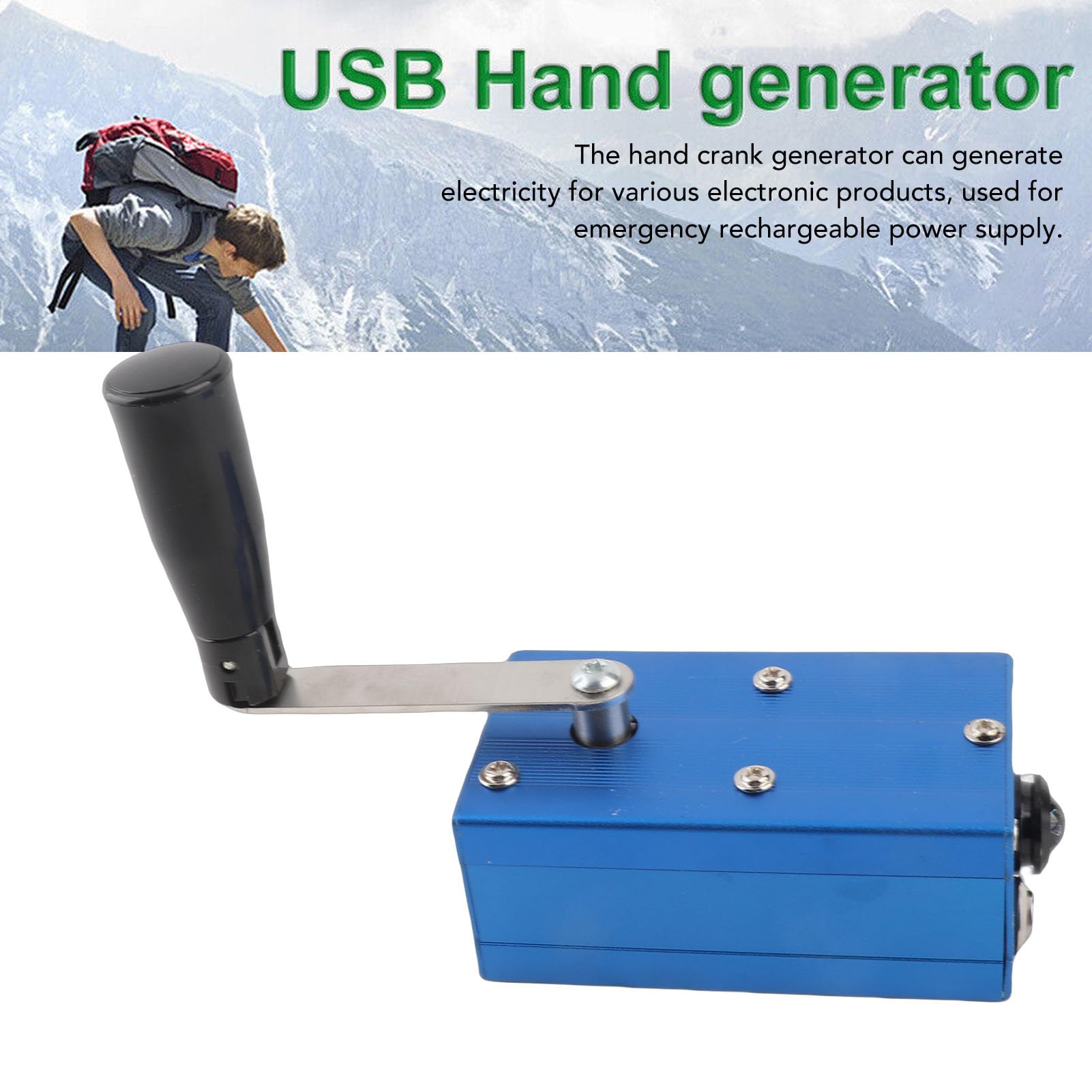 Generatore a manovella con lampada COB USB portatile di emergenza per alimentatore di emergenza da viaggio in campeggio all'aperto