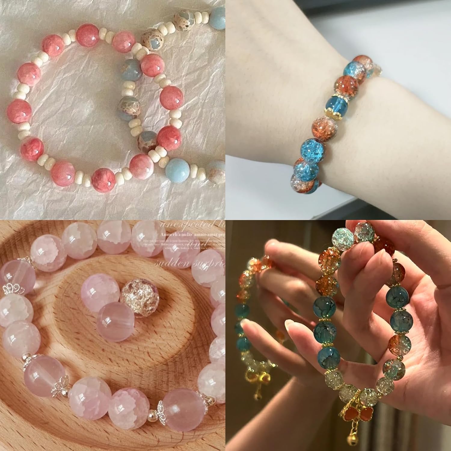 ​LET'S BEADING​ 8mm Round Glass Beads for Jewelry Making - ​2545PCS 96Colors Crystal Beads​ Bulk Crafting Kit with ​Jewelry Specer Beads​ & ​8mm Round Beads​ for DIY Bracelets, Necklaces, Adults - Image 9