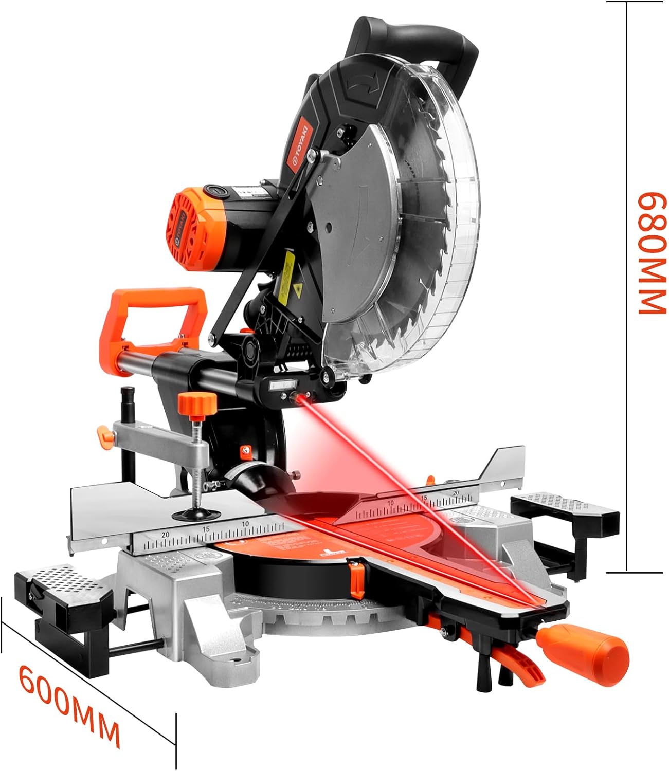 12-Inch Sliding Compound Dual-Bevel Miter Saw With Laser Guide, LED Light,Extension Table, 15-Amp, 4.13x12.99inch Cutting Capacity, With 40T And 120T TCT Miter Saw Blades
