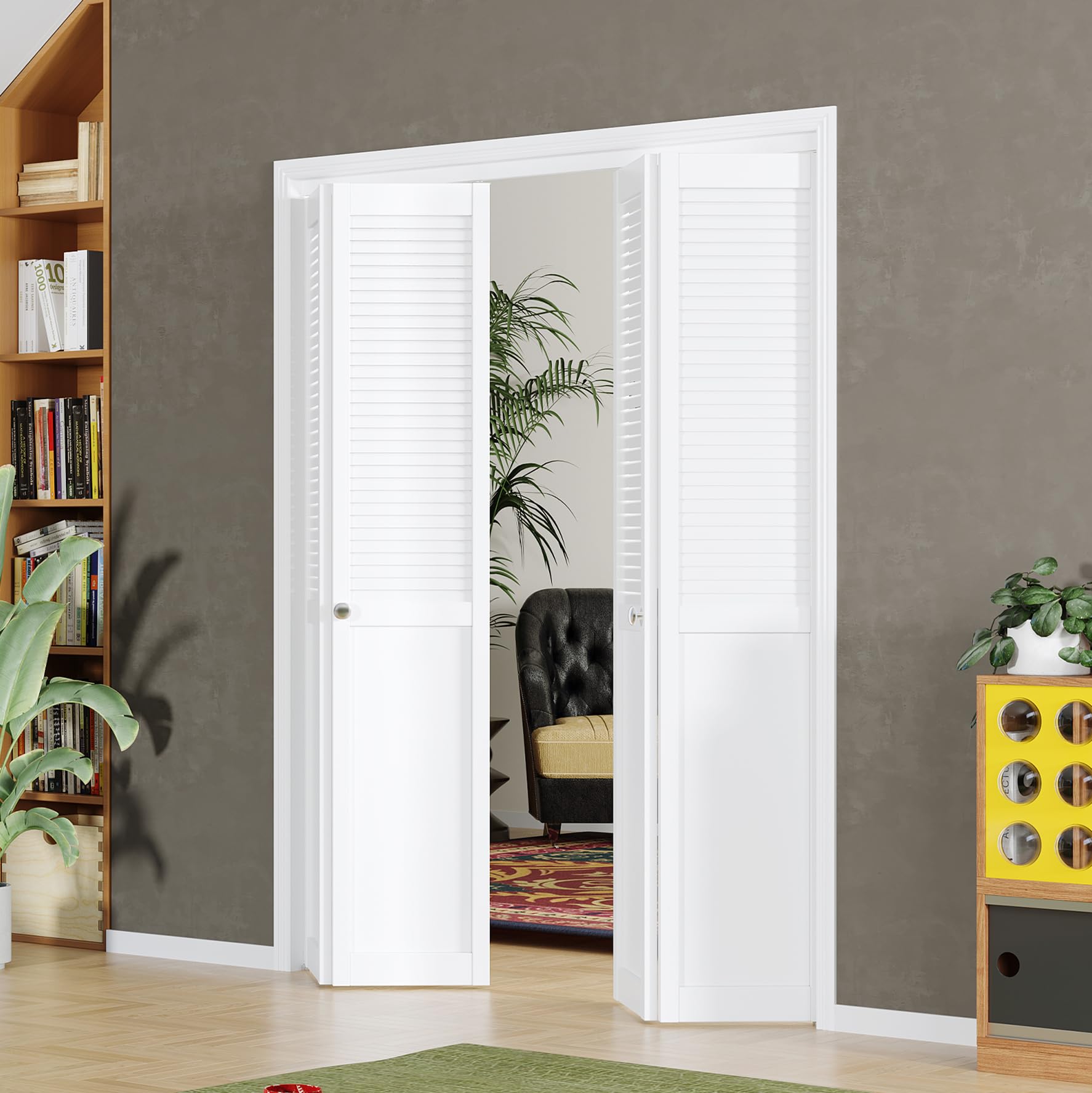 Wood Louvered Bifold Closet Doors Paneled Bi Fold Closet Door DIY