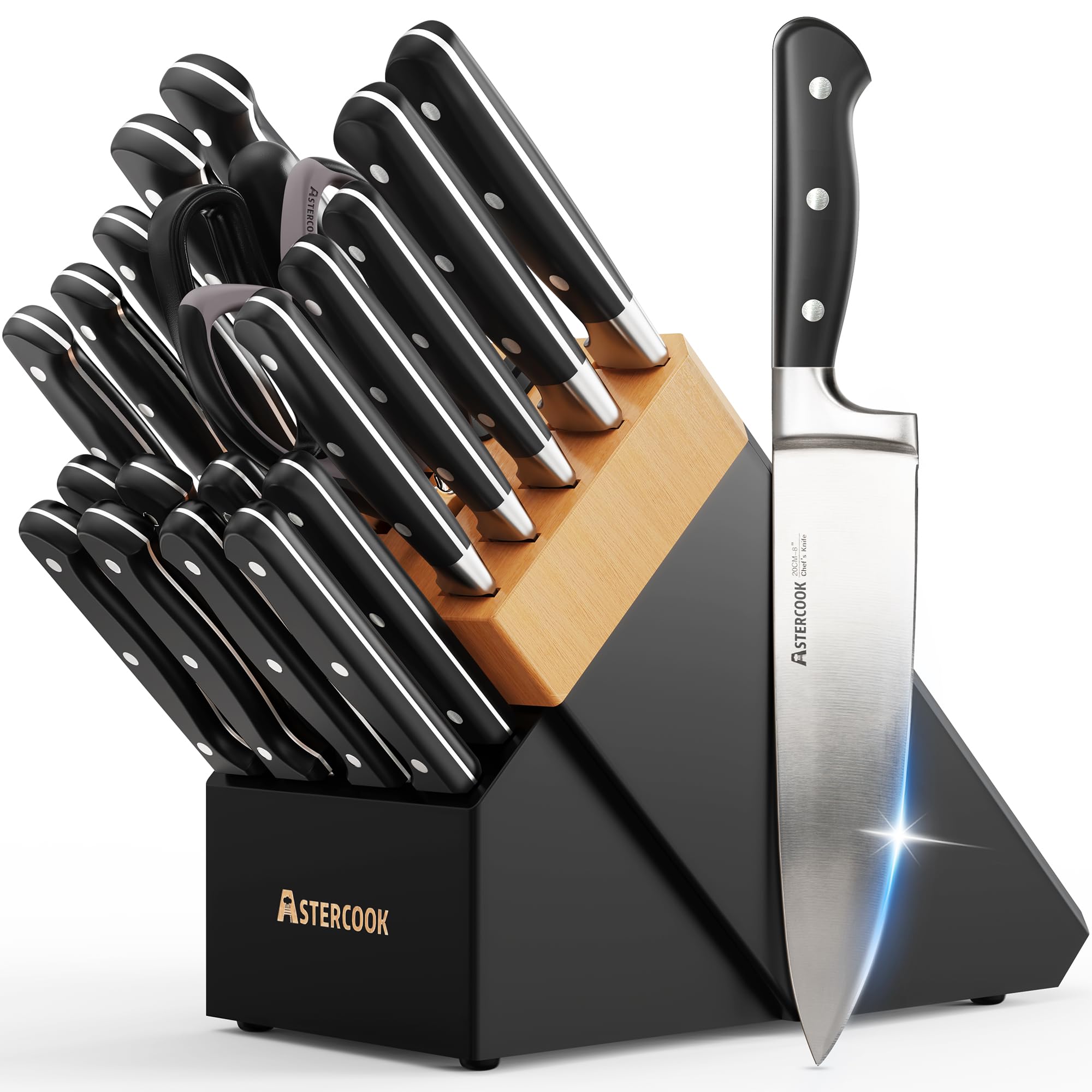 Astercook 14-Piece Knife Set with Sharpener -11 Astercook 14-Piece Knife Set with Sharpener -11