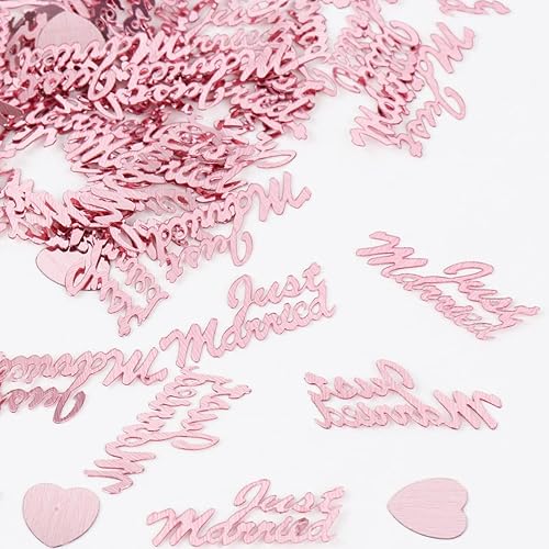 Miniatura 3 de Hrovsur Confeti recién casado para fiesta de boda, oro rosa recién casado, mesa de compromiso con purpurina para decoración de mesa de aniversario