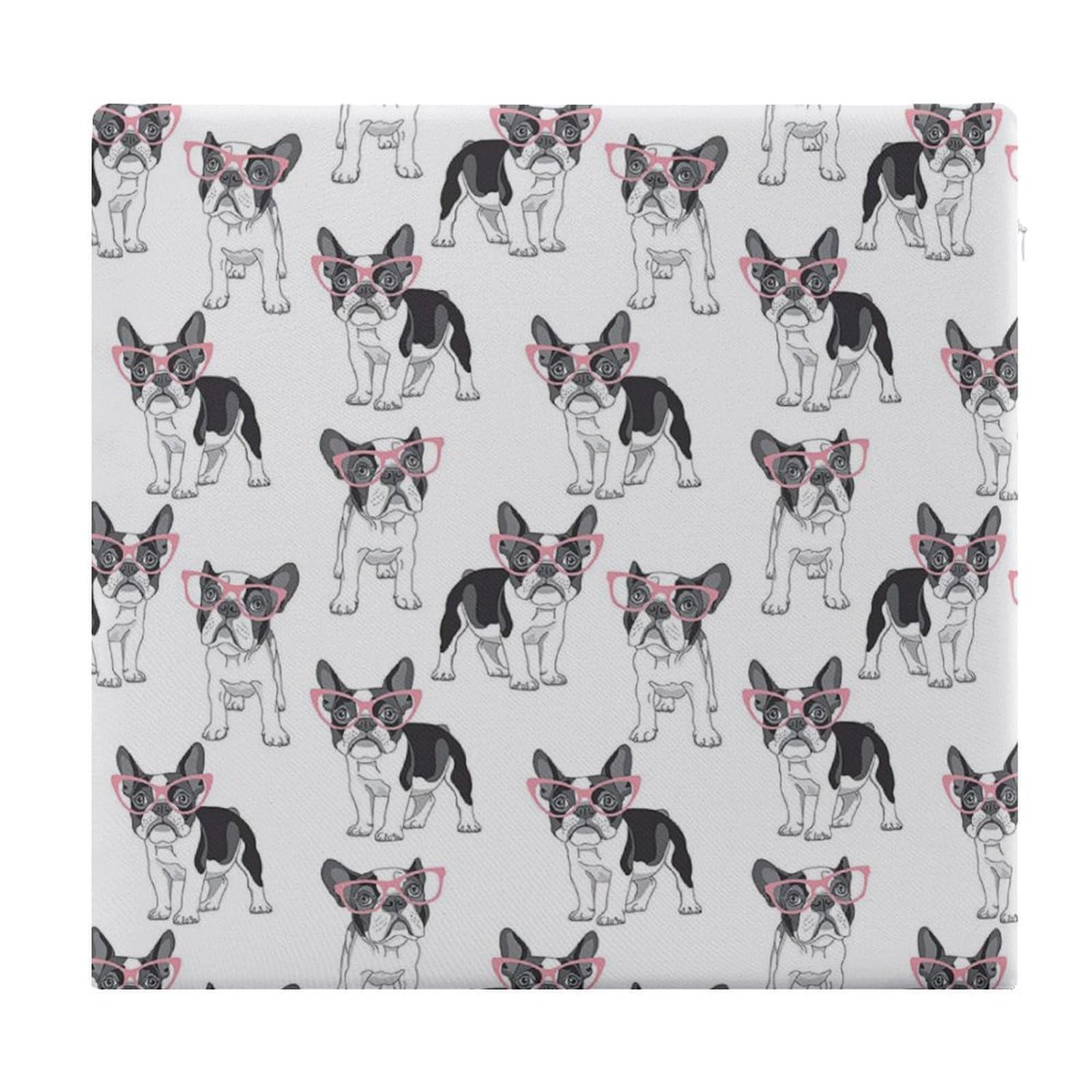 JZemdybill Chair Pad, French Bulldogs Seat Pad, Square Chair Cushion for Yoga Living Room Balcony