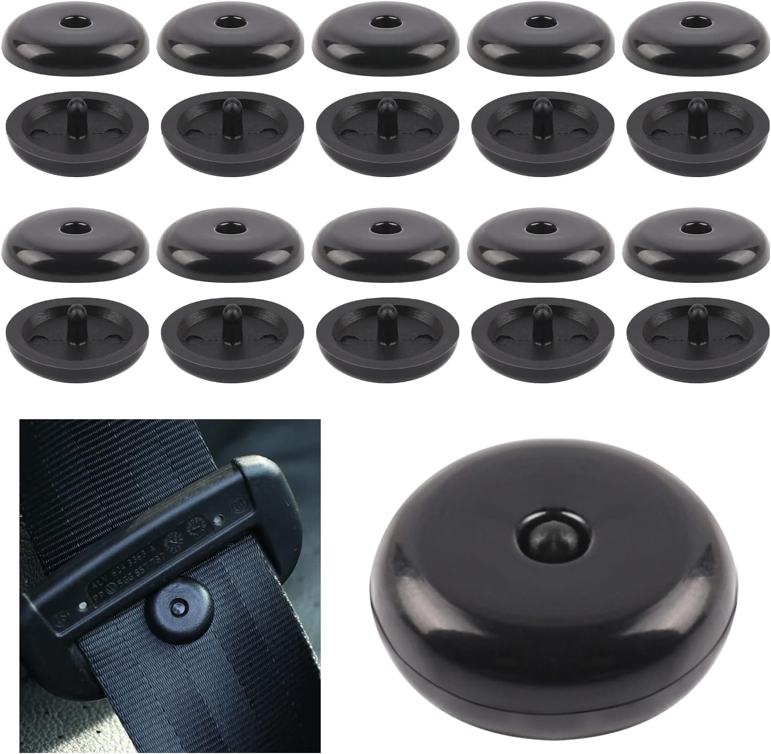 10 Sets Universal Fit Seatbelt Stopper Kit, Seat Belt