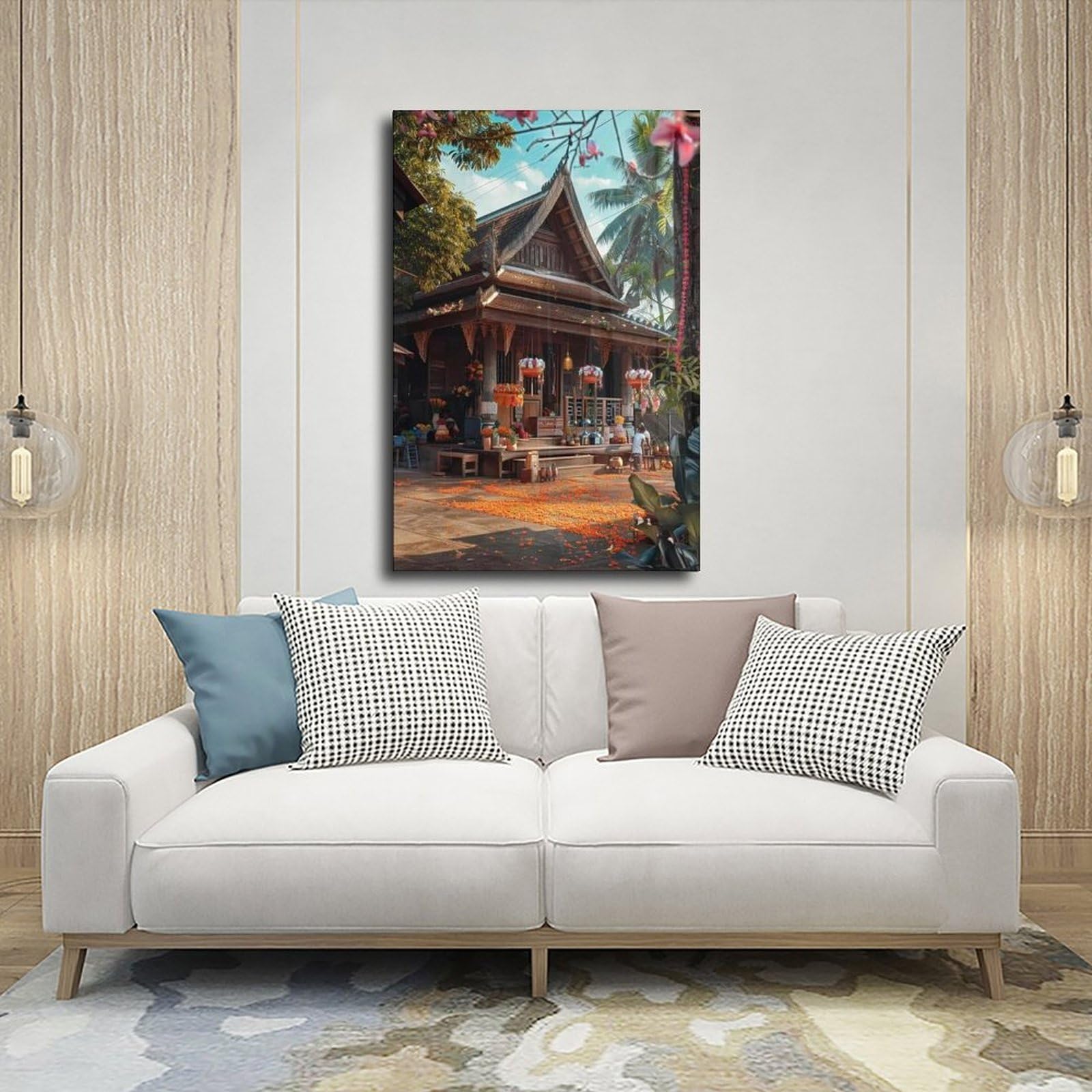 Songkran Festival Water Festival Scena Canvas Poster Wall Art Decor Stampa Dipinti per soggiorno camera da letto Decorazione 50,8 cm L x 76,2 cm W
