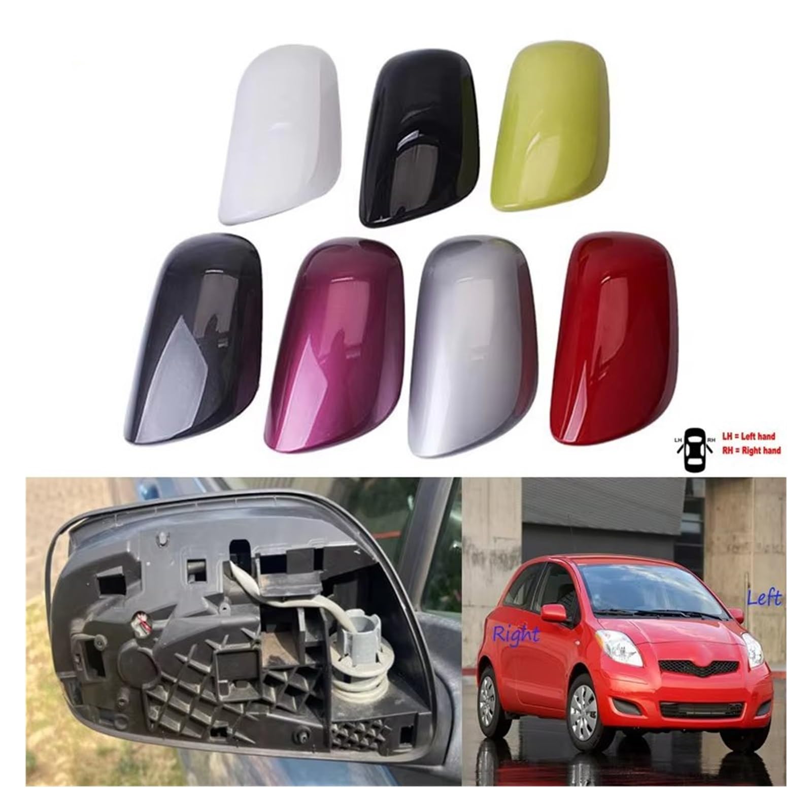 Osłony lusterek wstecznych do Toyota Yaris 2006-2011 Osłona lusterka wstecznego Obudowa lusterka wstecznego Obudowa lusterka bocznego