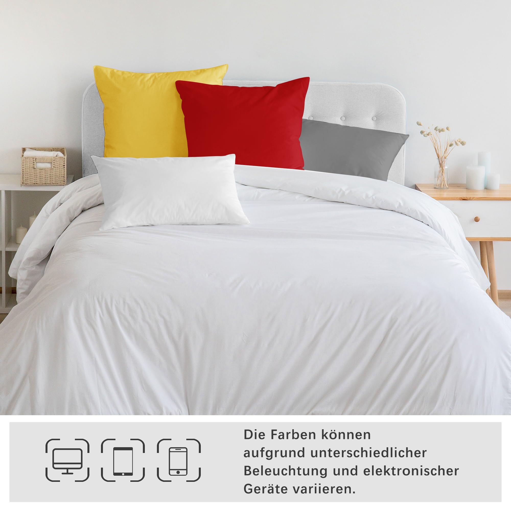 Vielit 2 Piezas Funda Almohada Saten 80x80, Diseño Con Cremallera
