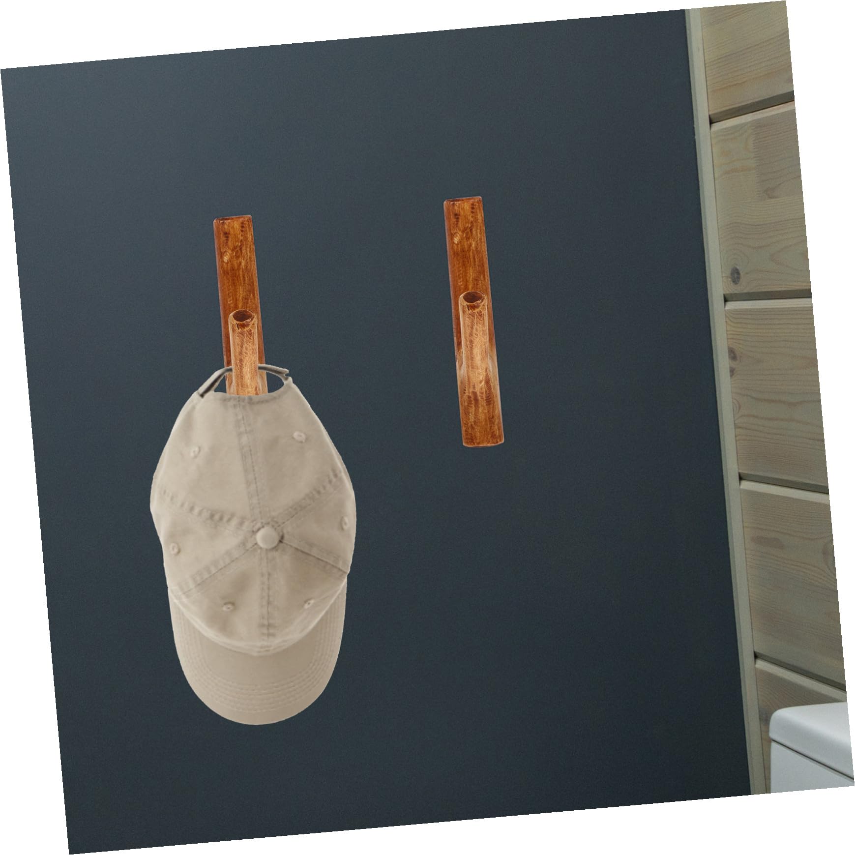 Homoyoyo Gancho de Pared de Madera Rústica Adhesivo, Gancho Decorativo para Colgar Llaves y Abrigos, Tamaño Mediano, Color Marrón, Autoadhesivo sin Taladro, Adecuado para Hogar y Oficina,