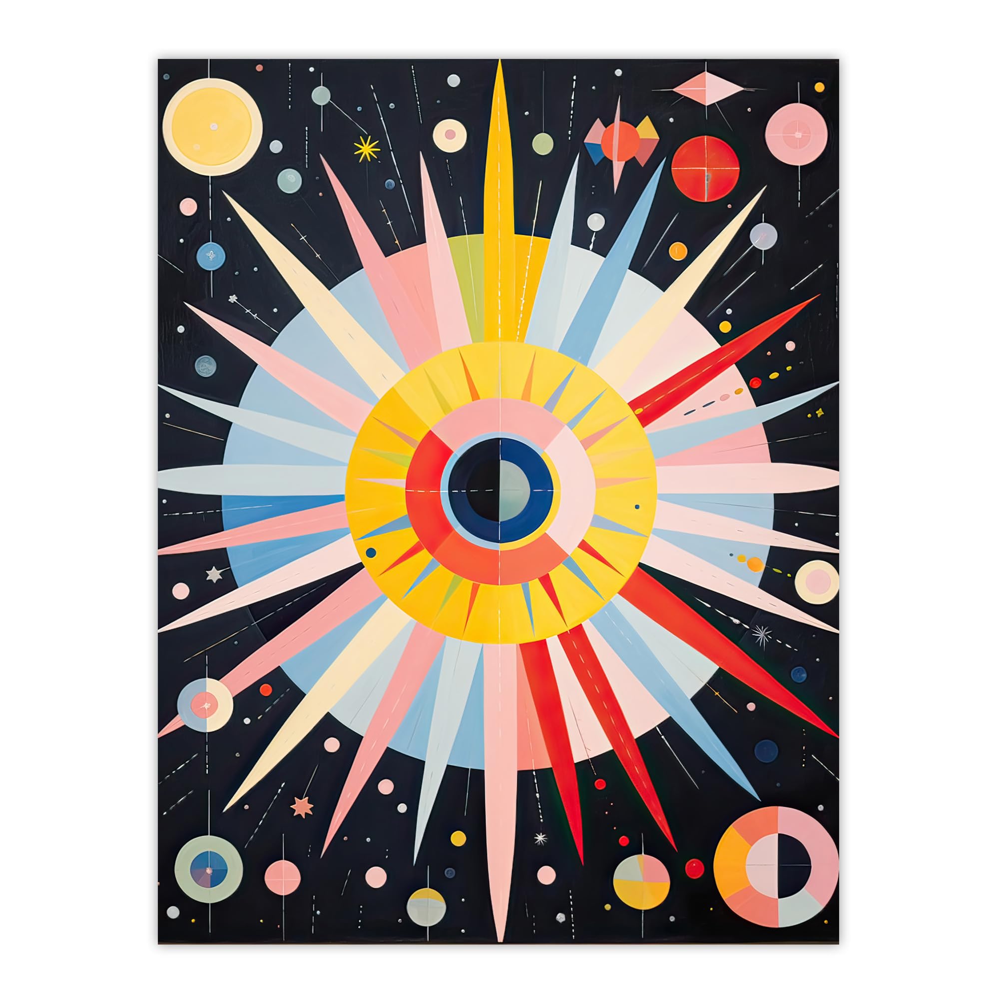 Artery8 Celestial Navigation Hilma af Klint Style Abstract Oil Painting Planetary Cartography Extra Large XL Wall Art Poster Print