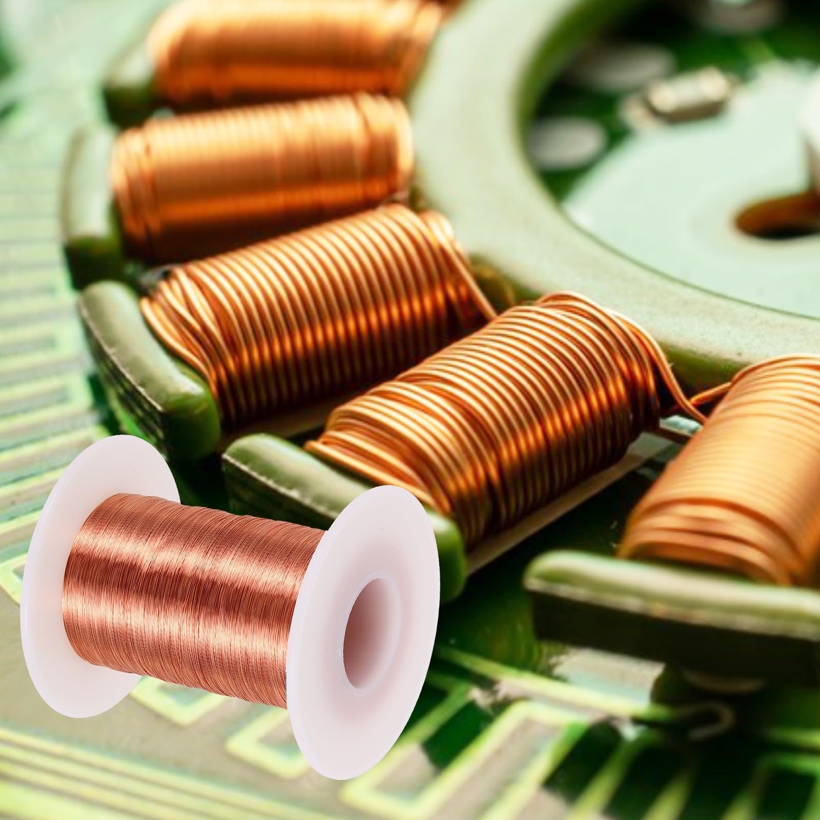 sourcing map Fil magnétique 36 AWG, fil de cuivre émaillé de calibre 36, fil de bobine magnétique de 113,4 g pour transformateur, moteur, électrique, 155C (311F)