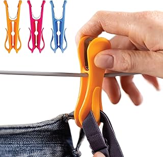 HEGS Clothespins with Hooks. Heavy Duty Colorful Clothes pins for Hanging and Clipping Laundry and Clothes. 24 Pack Multic...