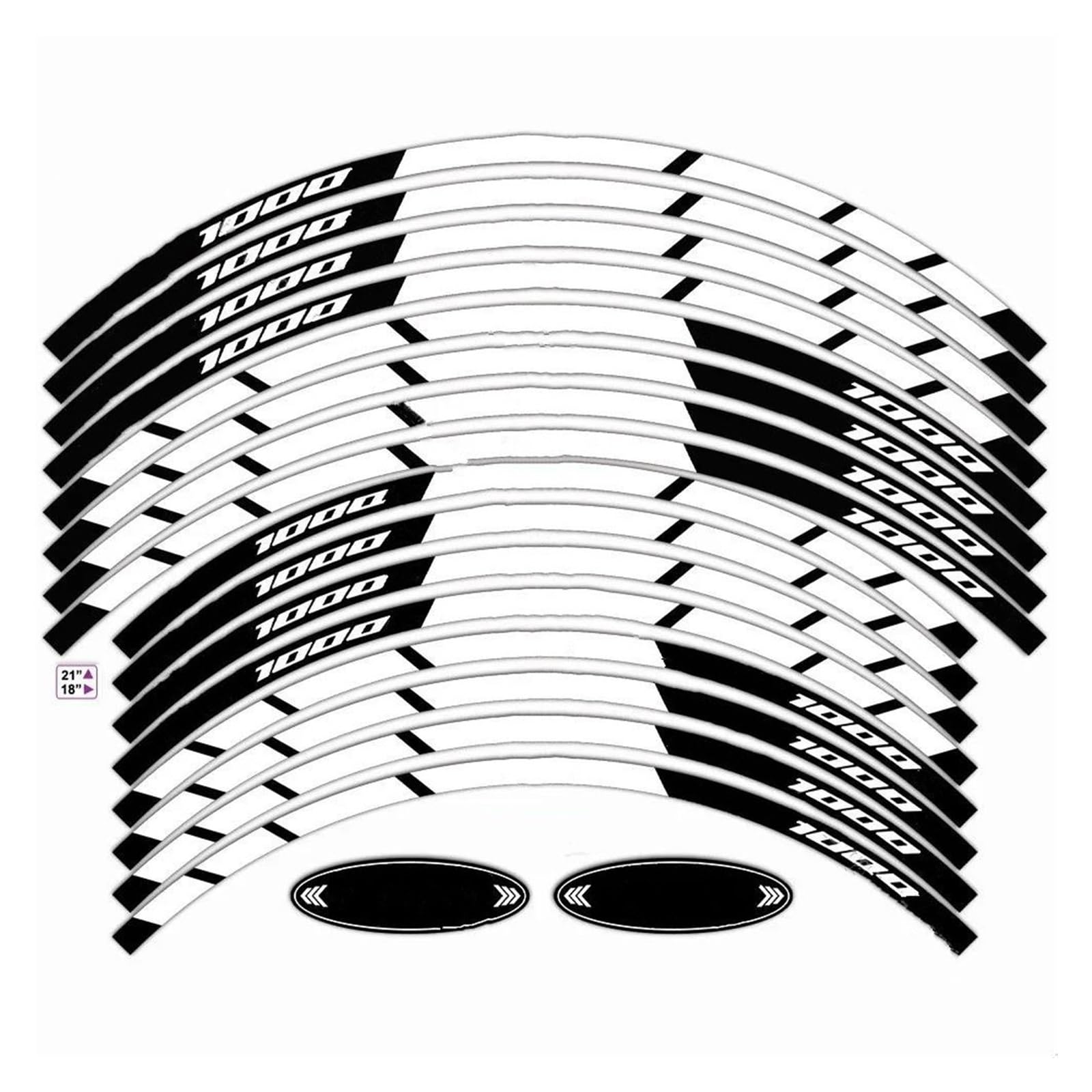 Reflective Motorcycle Wheel Sticker Inside of Rim Decals Stripe Tape for Africa Twin CRF1000L Crf 1000l(Style 1)