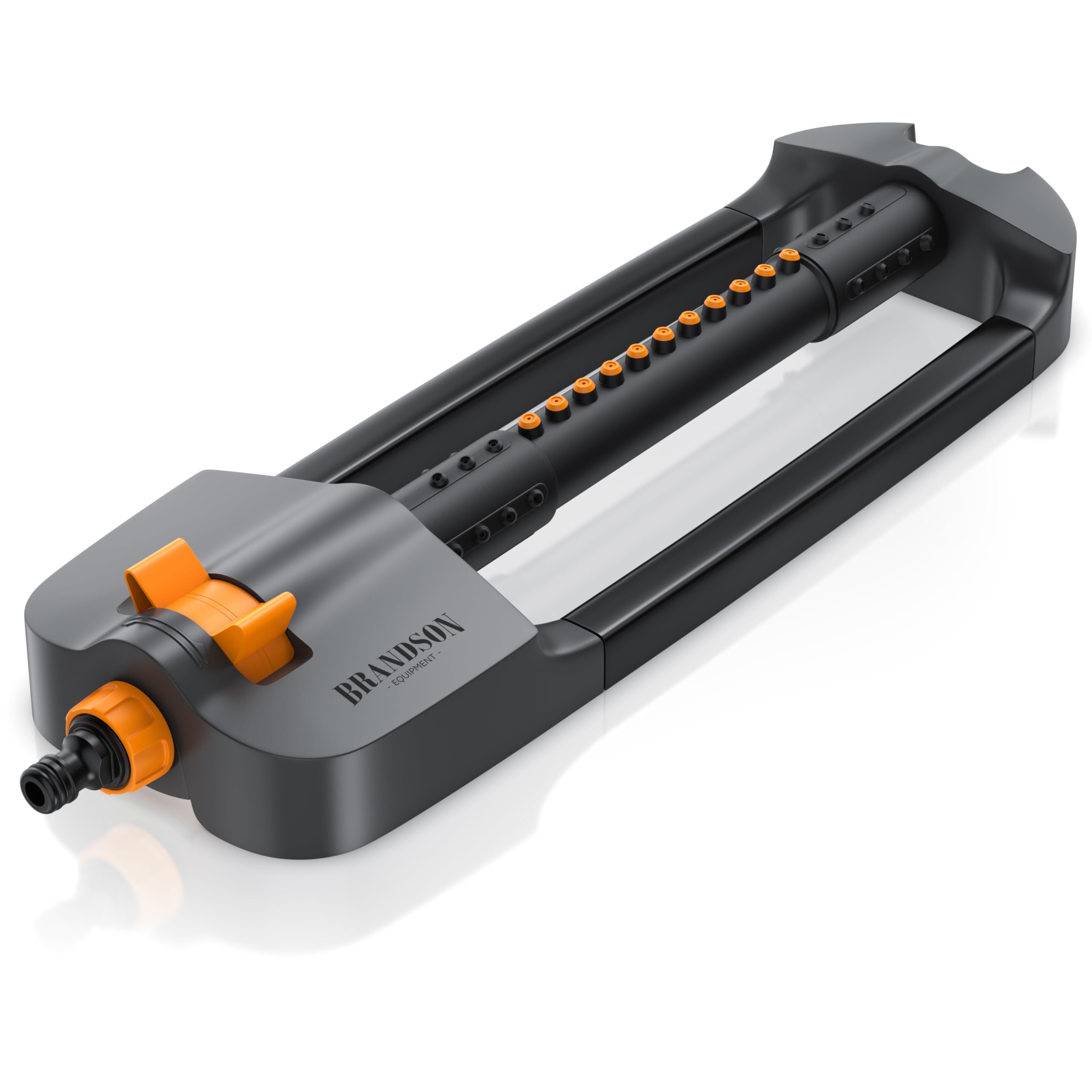 Brandson - Rasensprenger Viereckregner 3/4 Zoll flexibel – 19 Düsen (8 separat einstellbar) – für große Flächen – integrierter Metallfilter - Oszillation 20° bis 140° – Garten Rasensprinkler