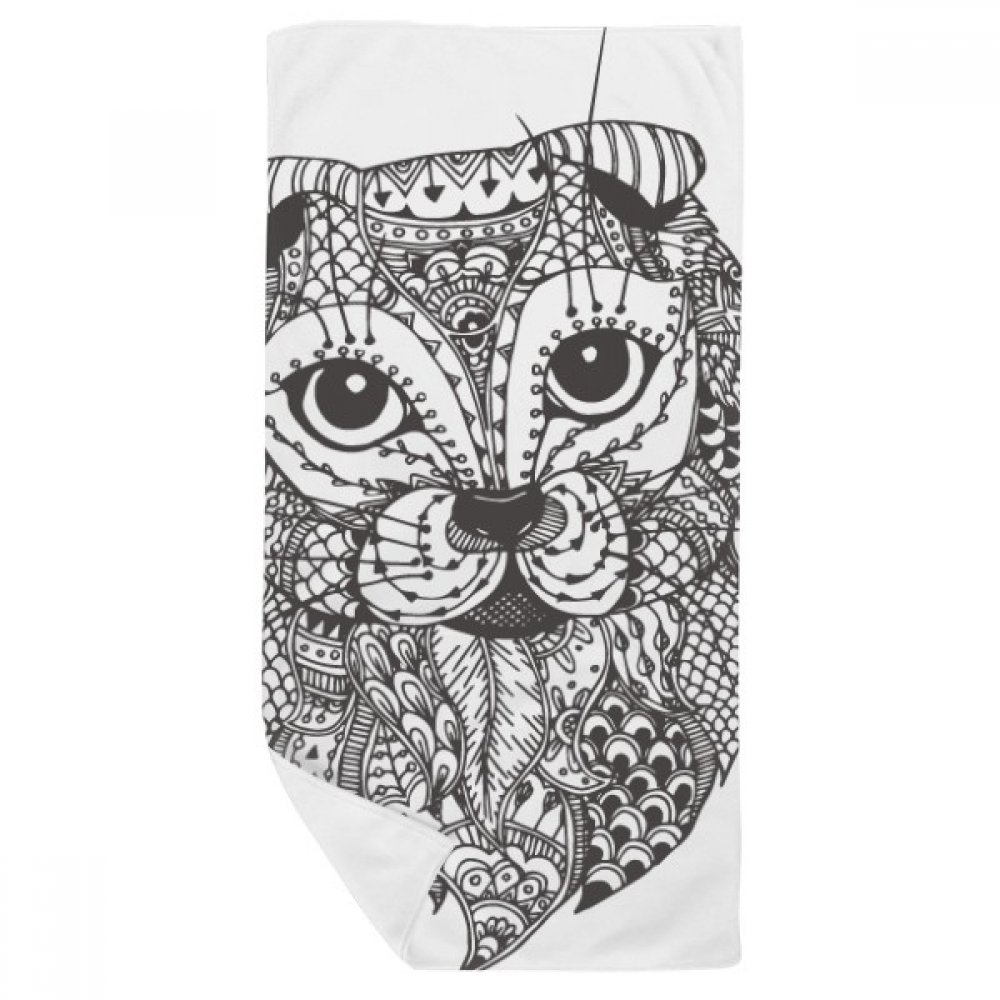 Serviette de bain pour bébé DIYthinker motif chat peinture multicouleur 35x70cm