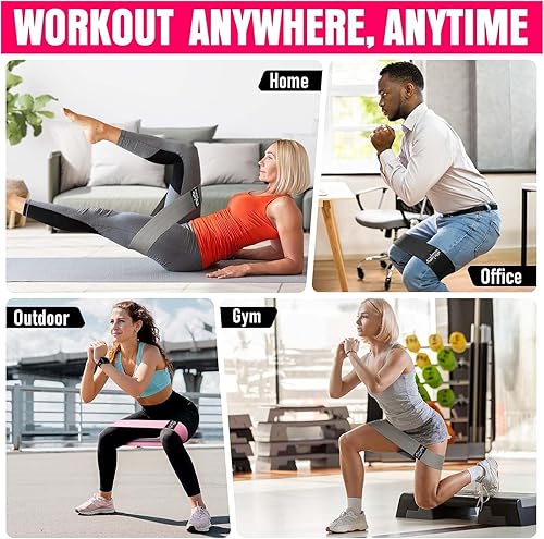 Miniatura 7 de Bandas de resistencia de tela, bandas moldeadoras de cadera y piernas, bandas elásticas de diferentes niveles, adecuadas tanto para hombres como