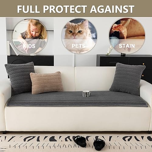 Miniatura 4 de ZQFFB Funda de sofá lavable para mascotas, antideslizante, apta para mascotas, suave sherpa para perros, protector para sofá