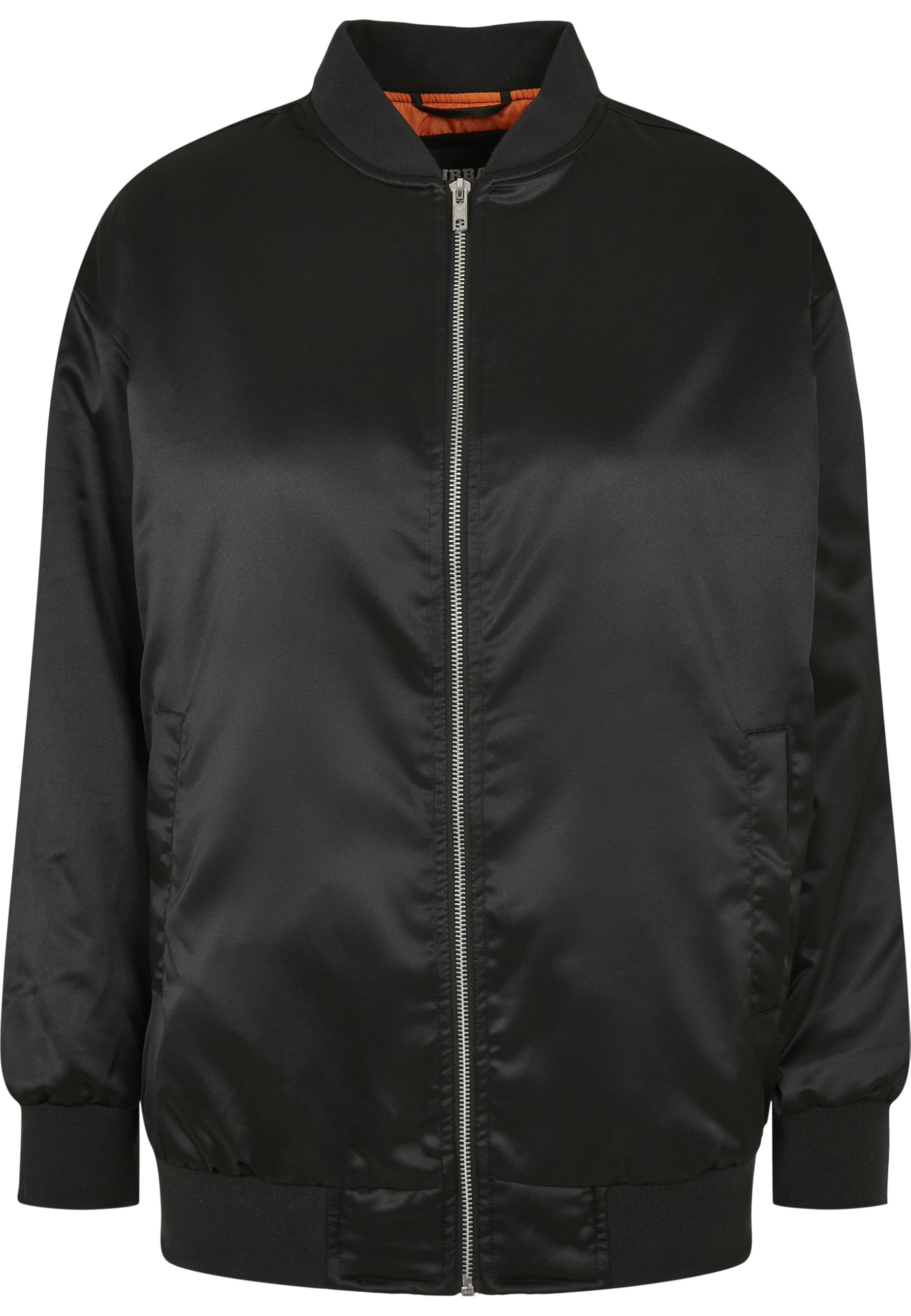 Urban Classics Women's Ladies Oversized Satin Bomber Jacket, Black, S