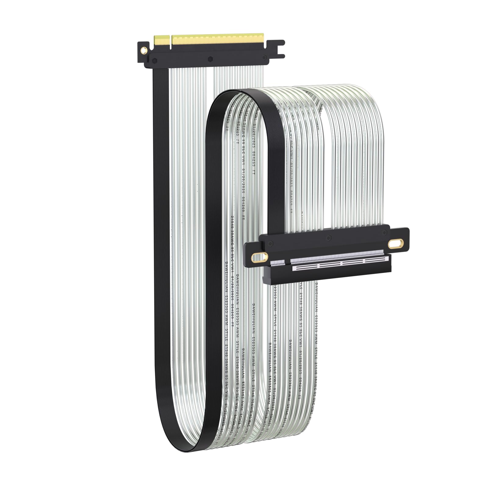 GLOTRENDS 600mm PCIe 5 0 X16 Riser Cable Straight Angle for GPU Server Support Cascading to Extend Length