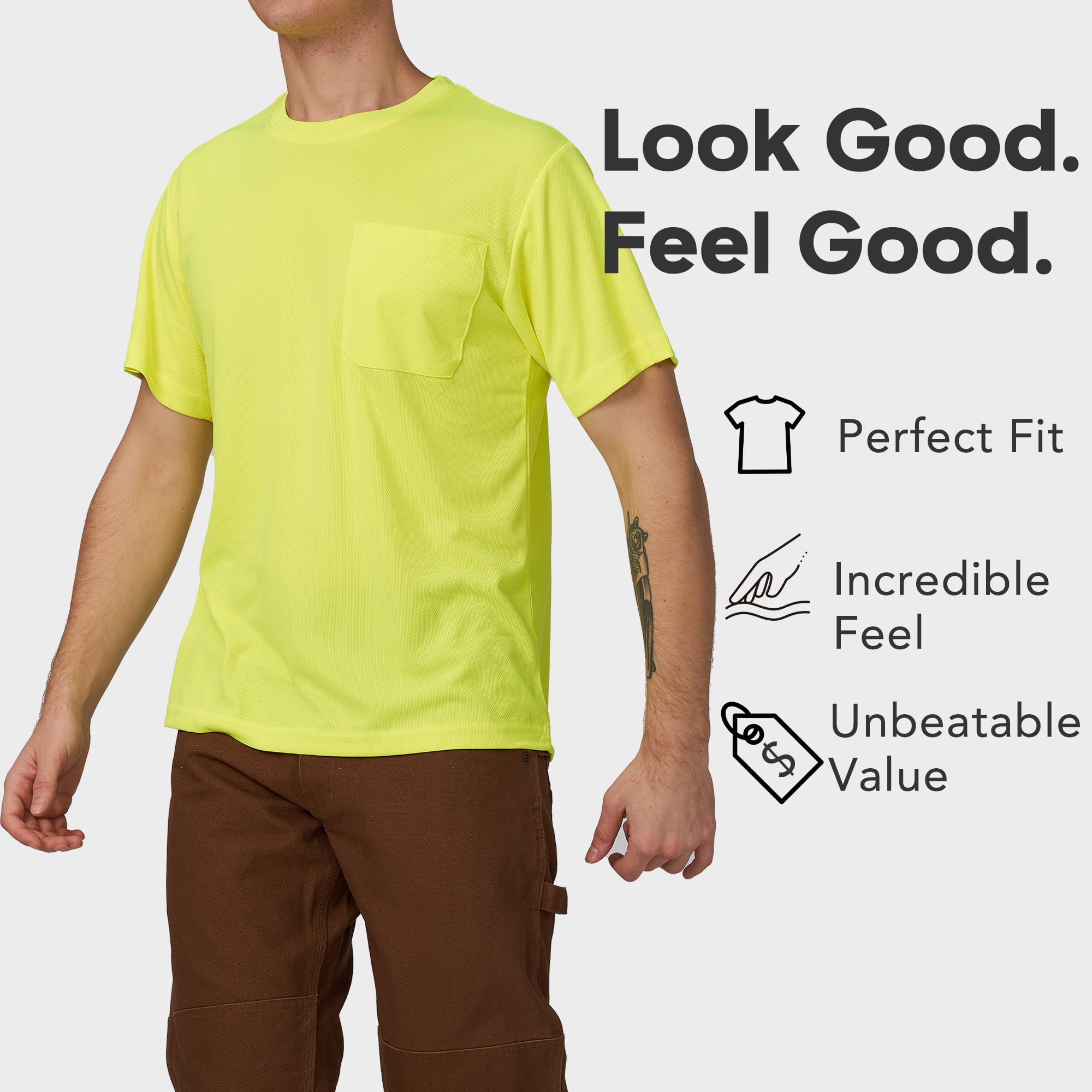 A-SAFETY Camiseta atlética perfecta reflectante - amarillo - 6X-Large