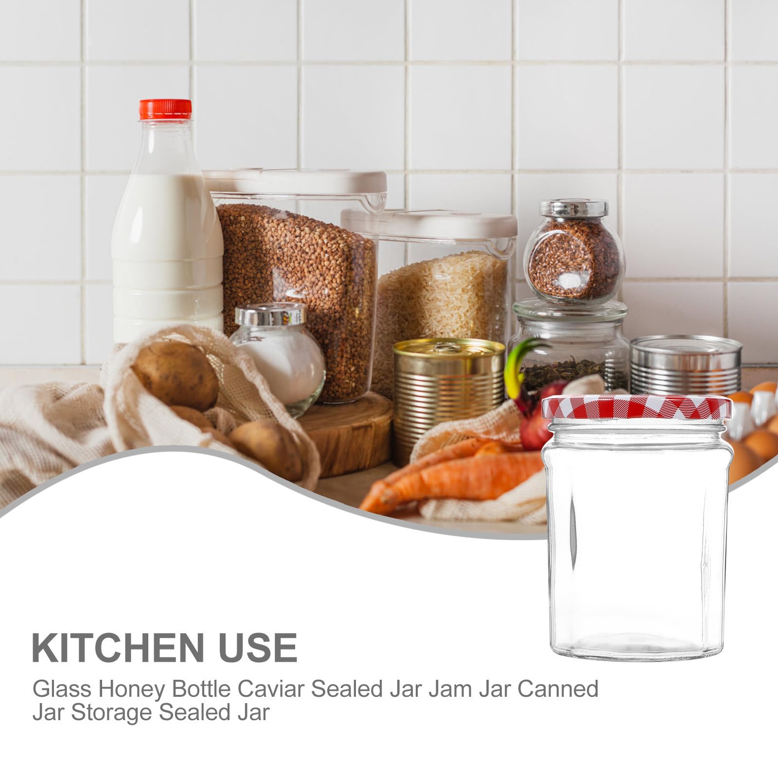 ULTECHNOVO 6 Piezas Tarro de Cristal para Miel y Alimentos 380ml de Vidrio