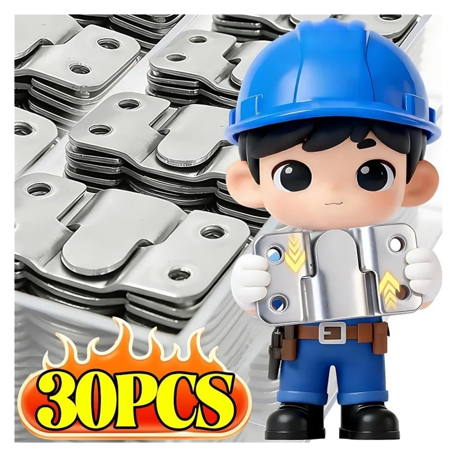 escuadras para estanterias Ganchos for marco de fotos, colgador pared acero inoxidable, montaje empotrado, hebilla colgante, conector junta soporte enclavamiento for muebles, 30/2 Uds(L-20PCS(10Set))