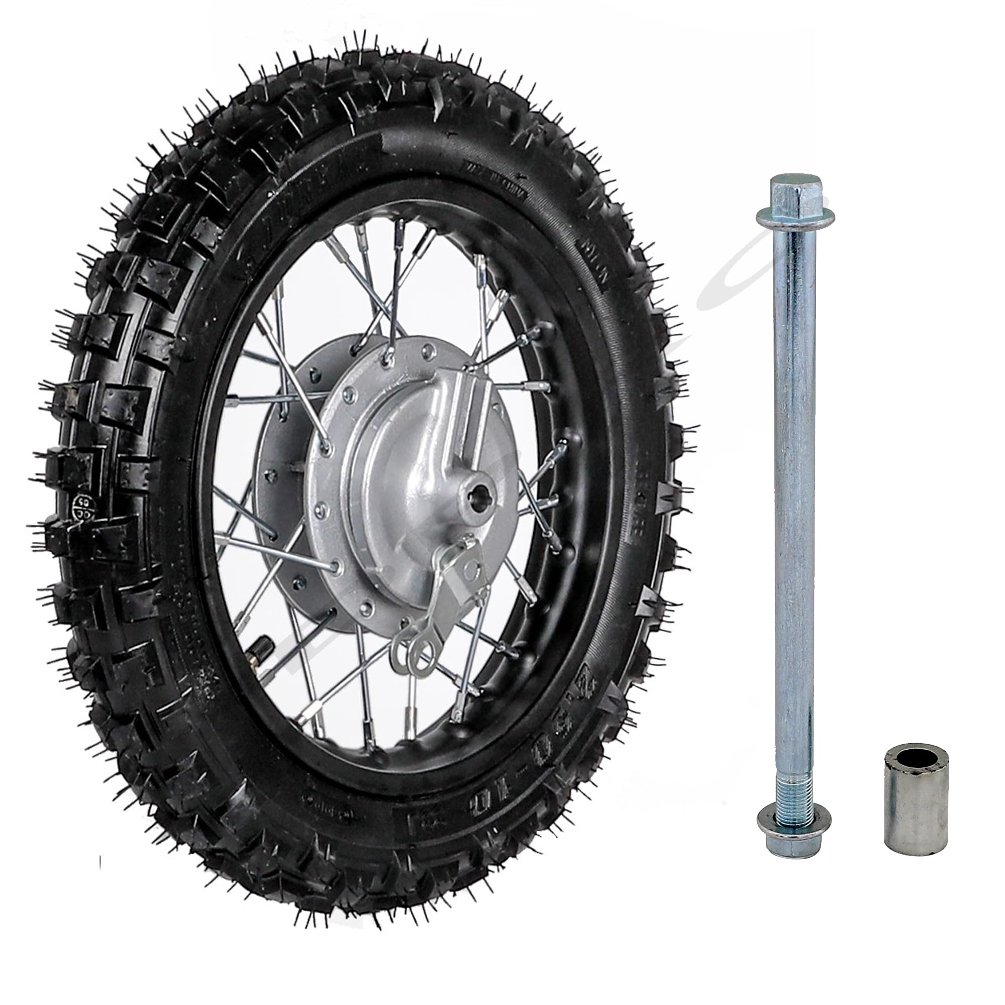 Front Wheel & Forks Combo For Pit Bikes - 2.50-10 Tire, 630mm Forks, Disc Brake - Fits CRF50, XR50, Taotao, SSR 50-125cc Dirt Bikes