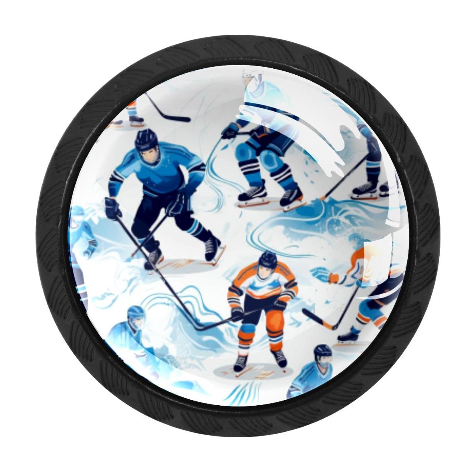 Chenzzzz Multicolored 06 4 Pack Ice Hockey Kitchen Cabinet Knobs Drawer Knobs Door Dresser Handles For Personalized Gifts Great For Any Occasion