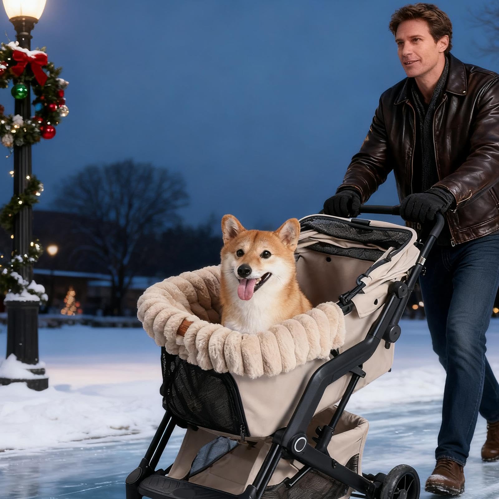 Tappetino Per Passeggino Per Cani Tappetino In Peluche Lavabile E Caldo | Cuscino per Passeggino con Fibbia Magnetica per Cani Per Gatti E Cuccioli, Per Viaggi In Casa E All'Aperto