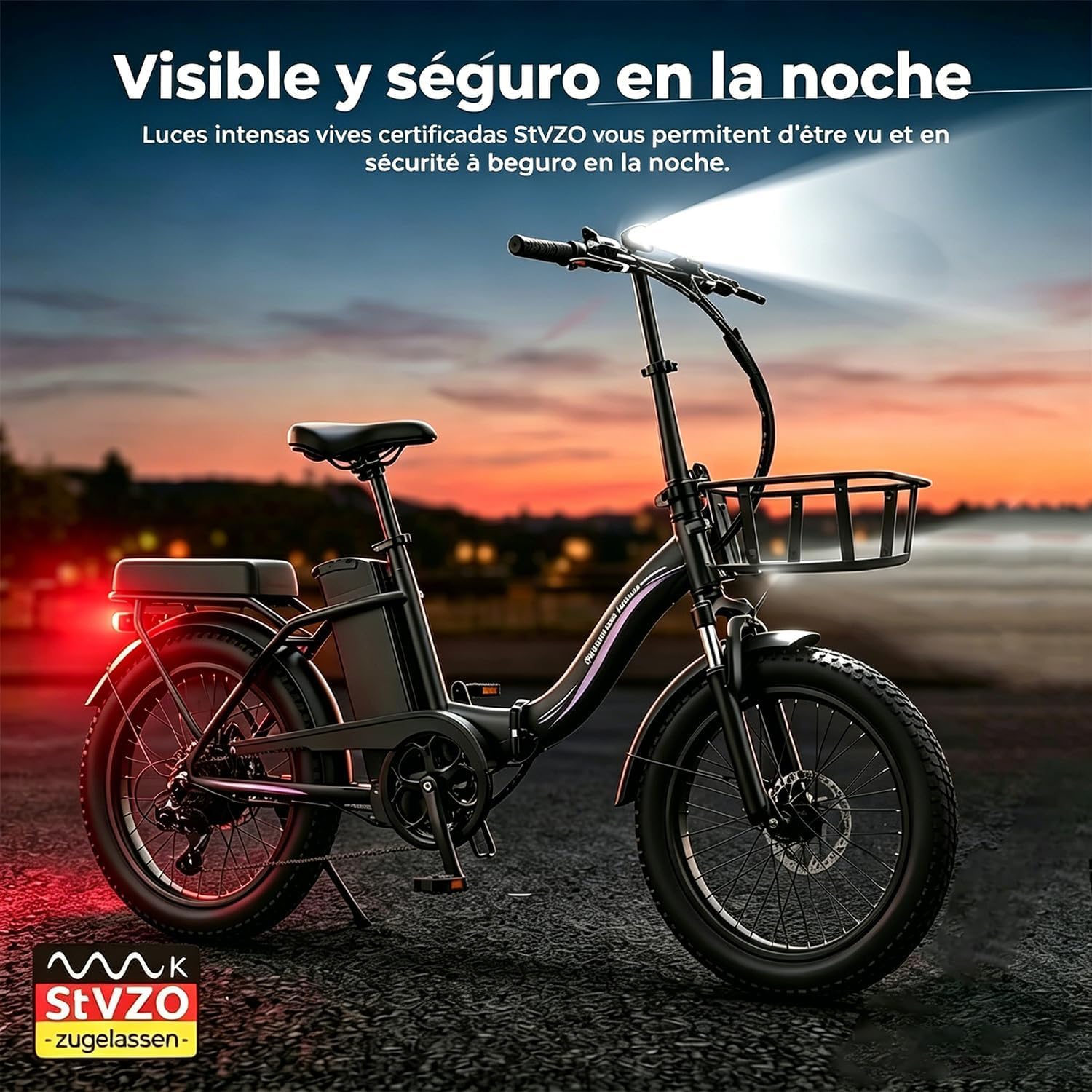 LE008 Vélo Électrique Pliable 20" 250W 36V 13Ah 25km/h Fatbike