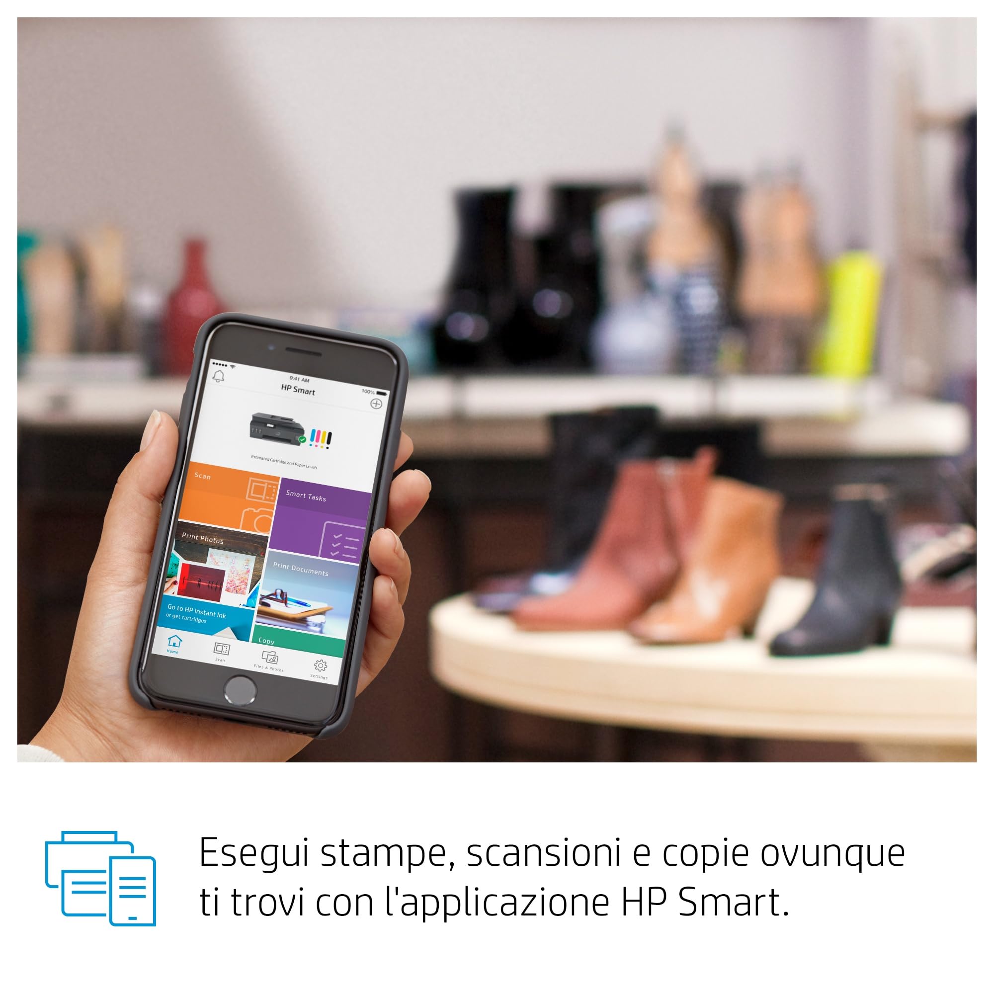 HP Smart Tank Plus 655 AiO Y0F74A, Stampante Multifunzione a Colori, Serbatoio d'Inchiostro ad Alto Volume di Stampa, Fino a 12000 Pagine (Nero) e 8000 Pagine (Colore), Scansione, ADF, Wireless, Nera