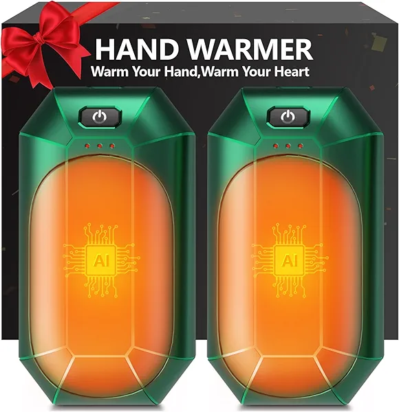 WARMHAND AI Hand Warmers Rechargeable 2 Pack,Portable Electric Hand Warmer Reusable,AI Smart Chip Hand Warmer for Outdoor Golf Hunting Camping Accessories,Warm Winter Gifts for Men Women Kids(Green)