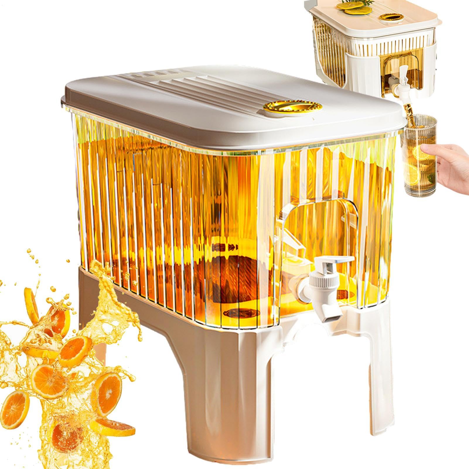 Distributore di bevande da 3/5 L con rubinetto, dispenser di acqua per frigorifero con rubinetto, grande capacità dispenser di bevande in, secchio per acqua ghiacciata ricaricabile con